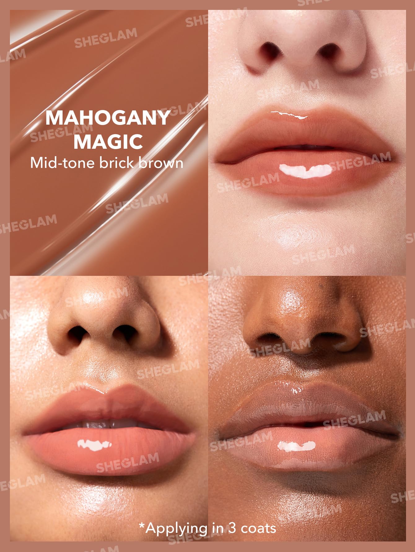 Foto 4 pulgar | Brillo De Labios Sheglam Poutperfect Mahogany Magic - Venta Internacional.