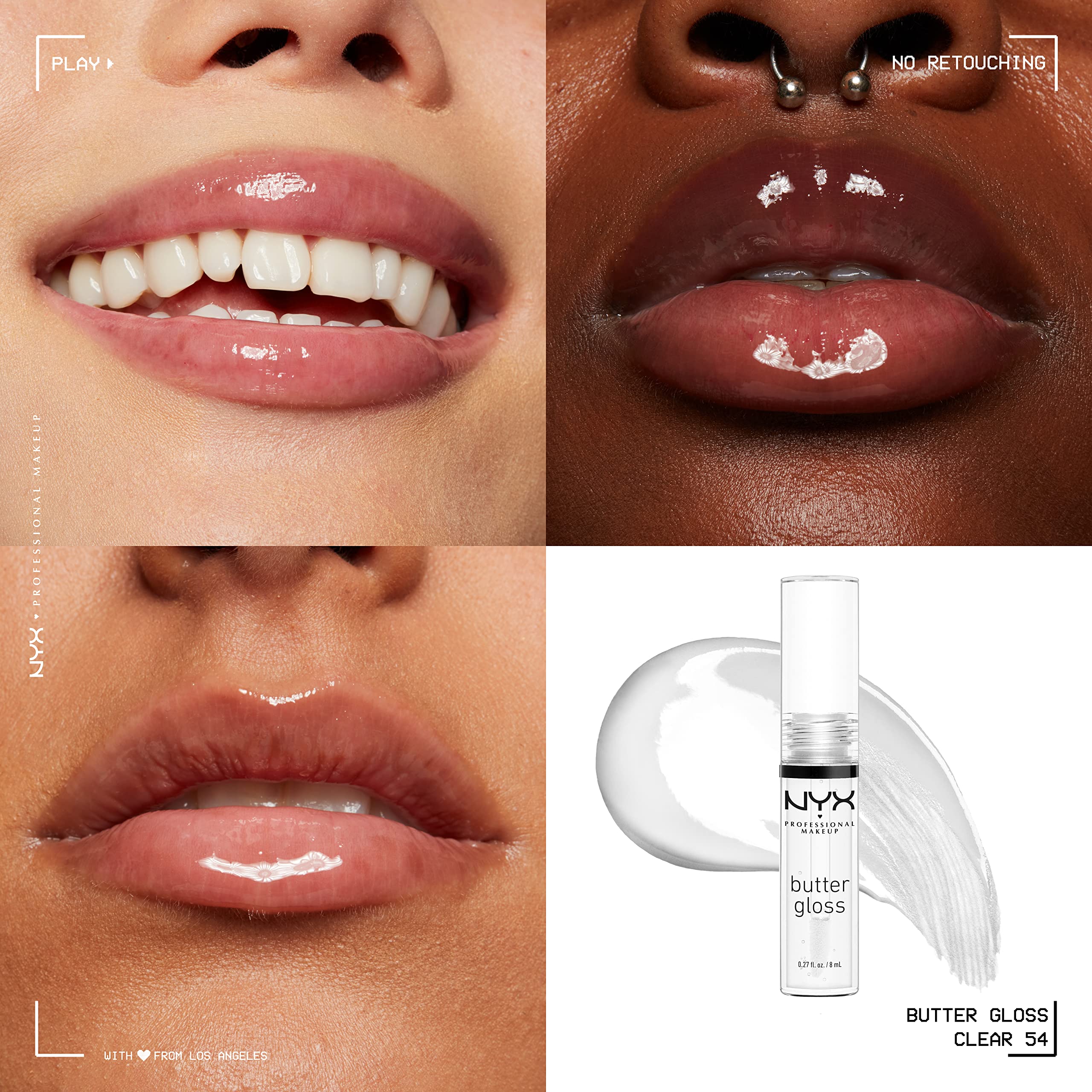 Foto 3 | Brillo De Labios Nyx Professional Makeup Butter Gloss Sugar Glass - Venta Internacional.
