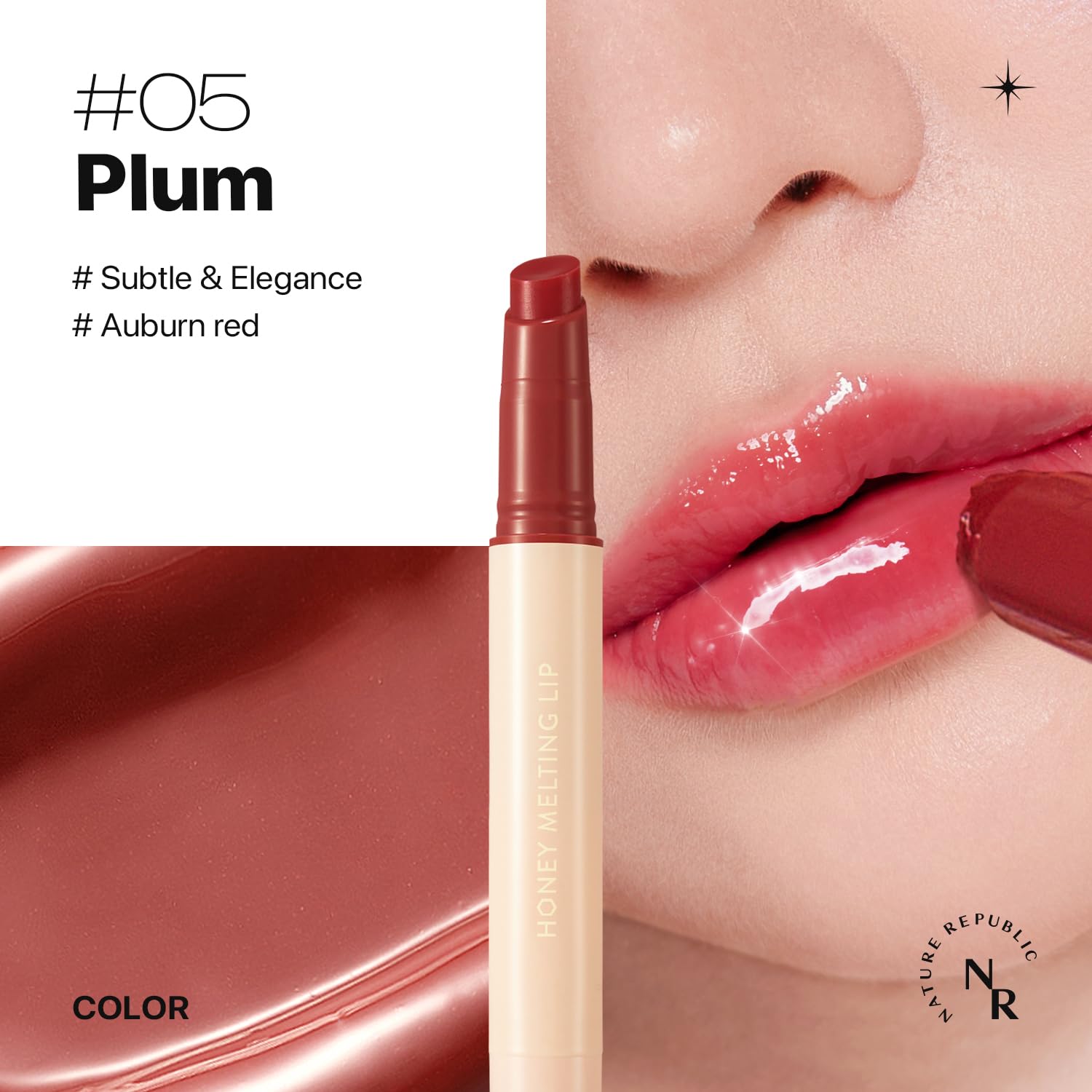 Foto 3 | Relleno De Labios Nature Republic Honey Melting Lip 05 Plum - Venta Internacional.