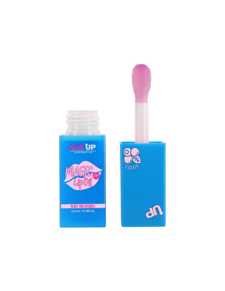 Foto 3 pulgar | Lip Oil Pink Up Brillo Labial Mágico Brillante Color Berries + Termo De Agua Güish