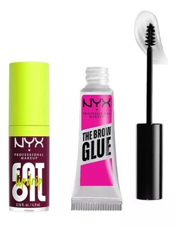 Foto 2 | Kit Brillo Labial Fat Oil + Gel De Cejas The Brow Glue Nyx + Termo De Regalo Güish