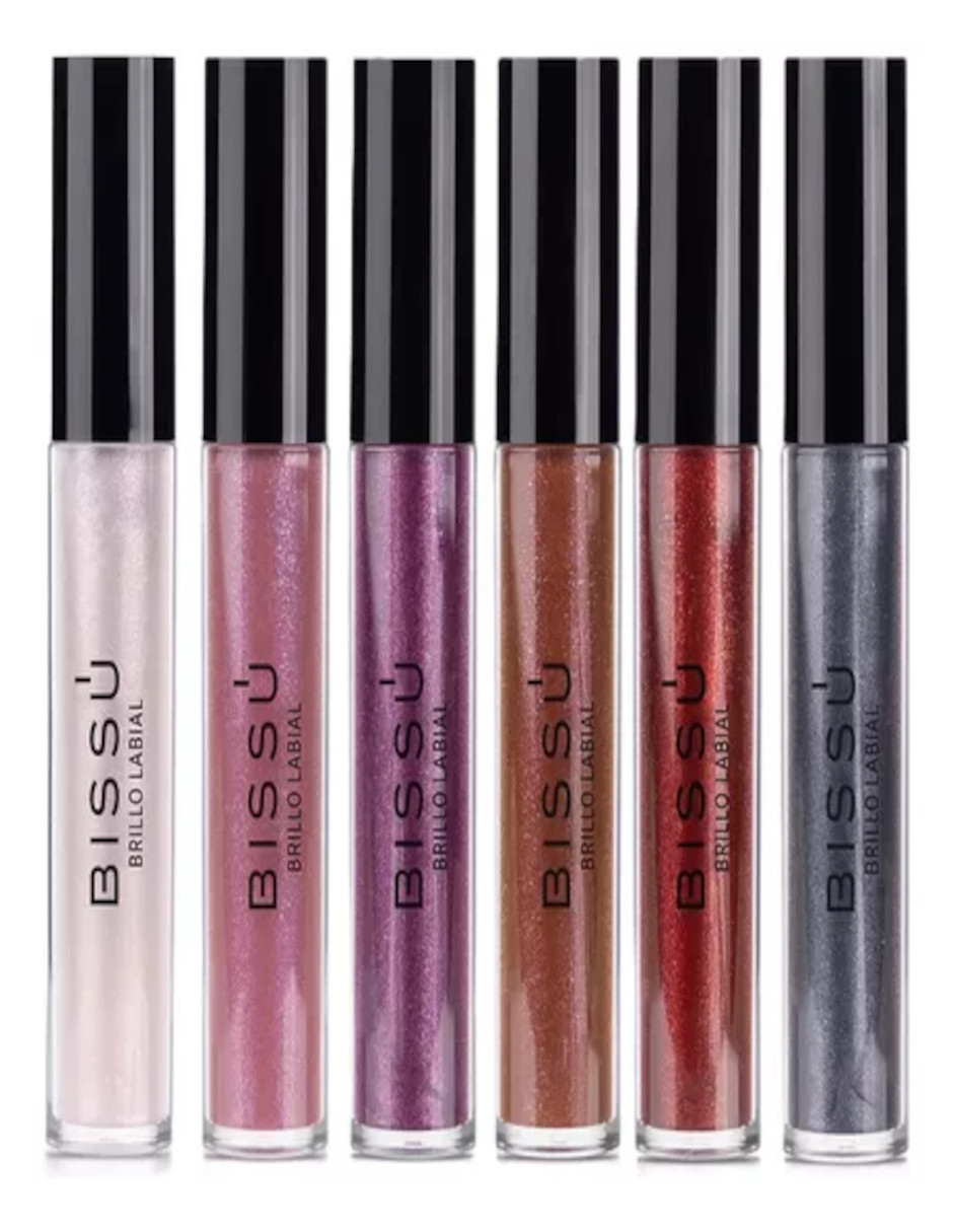 Foto 3 pulgar | Kit Brillo Labial Con Glitter 6 Tonos Bissù + Termo De Regalo Güish