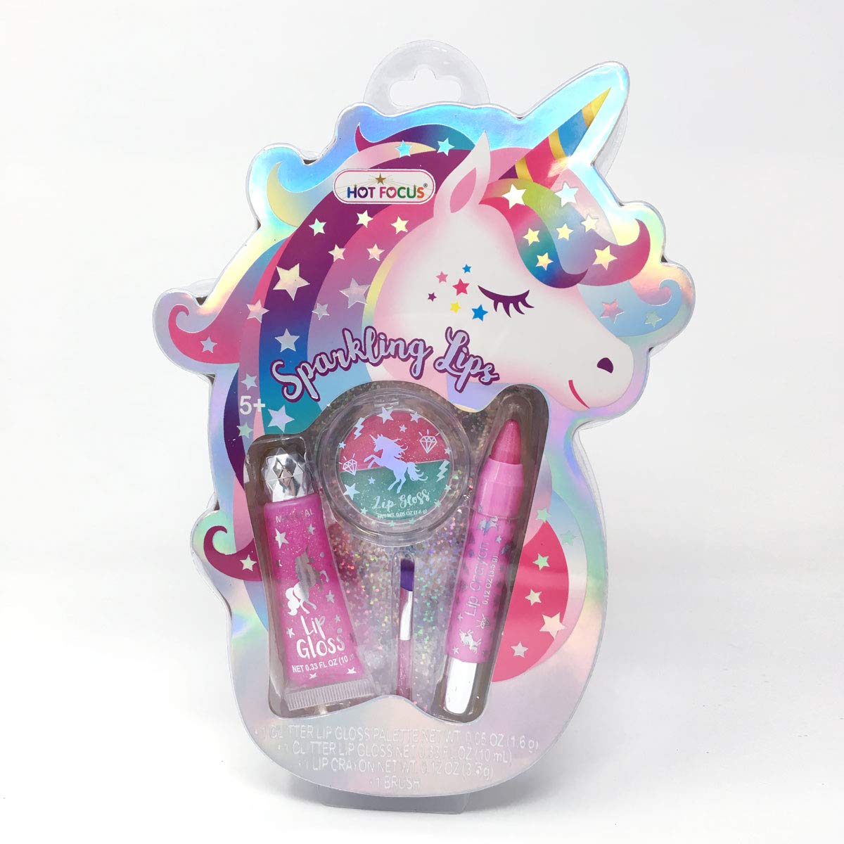 Kit De Maquillaje Hot Focus Sparkling Lips Unicorn Con Brillo Labial - Venta Internacional.