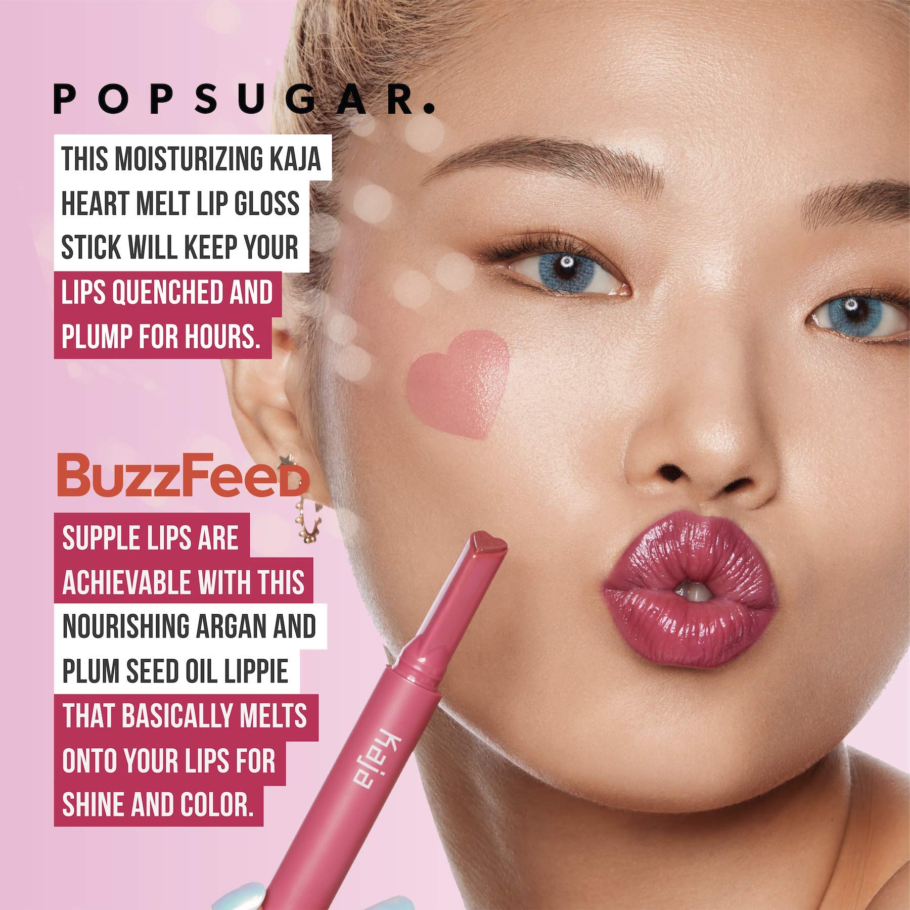 Foto 3 pulgar | Brillo De Labios Kaja Heart Melter High-shine Rosy Mauve 1.2 Ml - Venta Internacional.