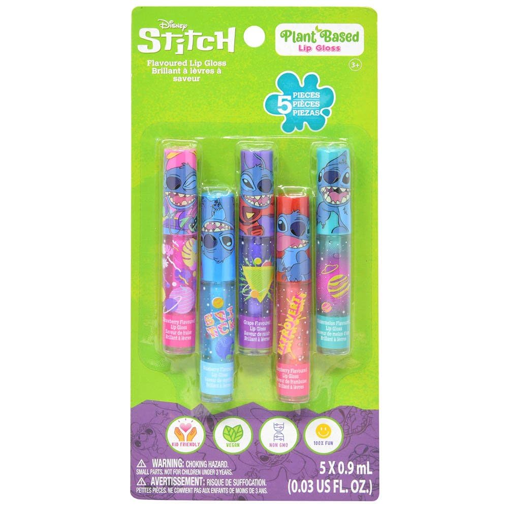 Set De Brillo Labial Disney Stitch Flavored Para Niños - Venta Internacional.