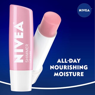 Foto 5 | Bálsamo Labial Nivea Shimmer Con Manteca De Karité Y Aceite De Jojoba, 4 X 5 Ml - Venta Internacional.