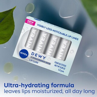 Foto 2 | Bálsamo Labial Nivea Dewy Lip Care Con Ácido Hialurónico, 5 Ml (paquete De 4) - Venta Internacional.