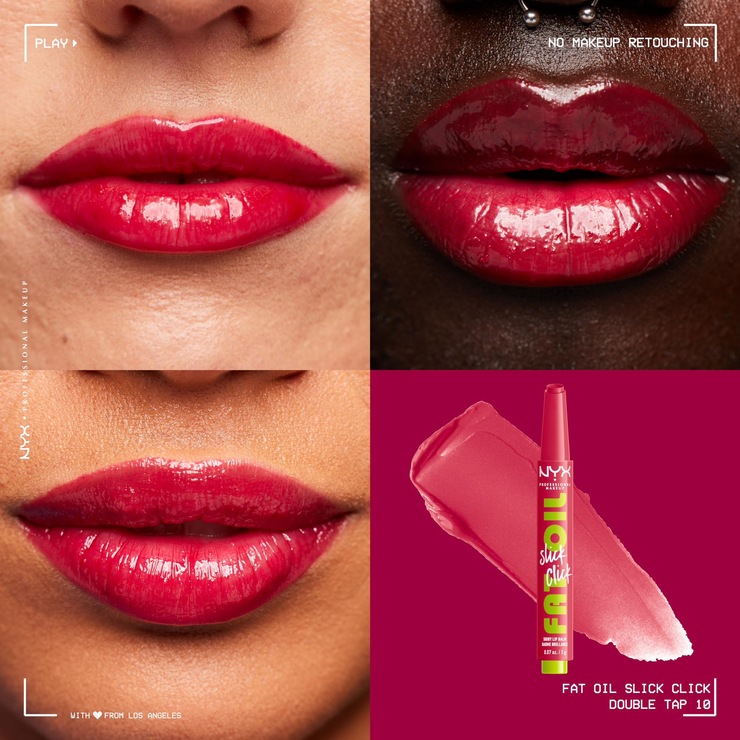 Foto 2 | Bálsamo Labial Nyx Professional Makeup Fat Oil Slick Double Tap - Venta Internacional.