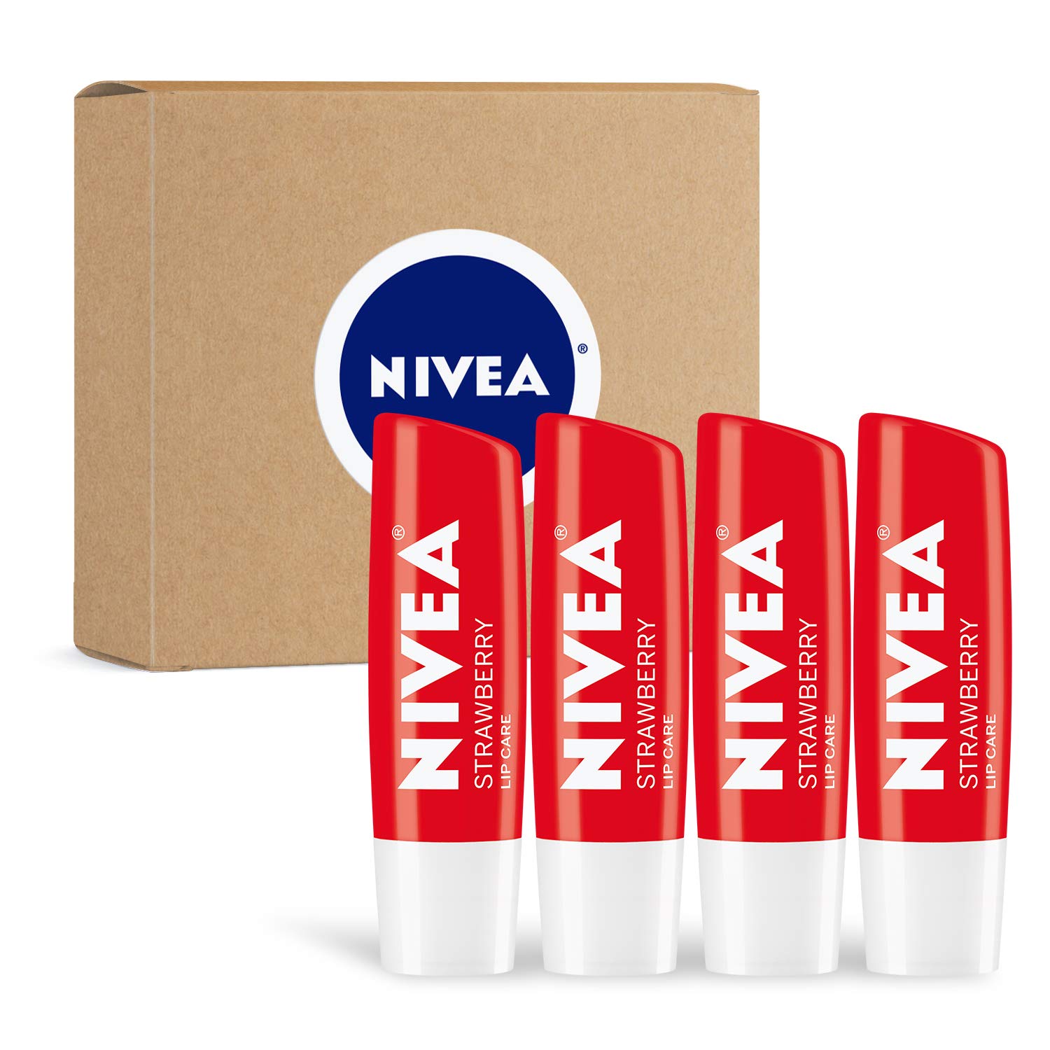 Foto 2 pulgar | Bálsamo Labial Nivea Para El Cuidado De Labios Con Color Fresa, Paquete De 4 - Venta Internacional.