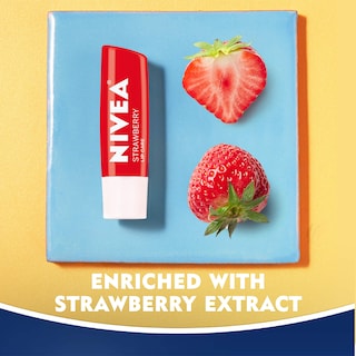 Foto 3 | Bálsamo Labial Nivea Para El Cuidado De Labios Con Color Fresa, Paquete De 4 - Venta Internacional.