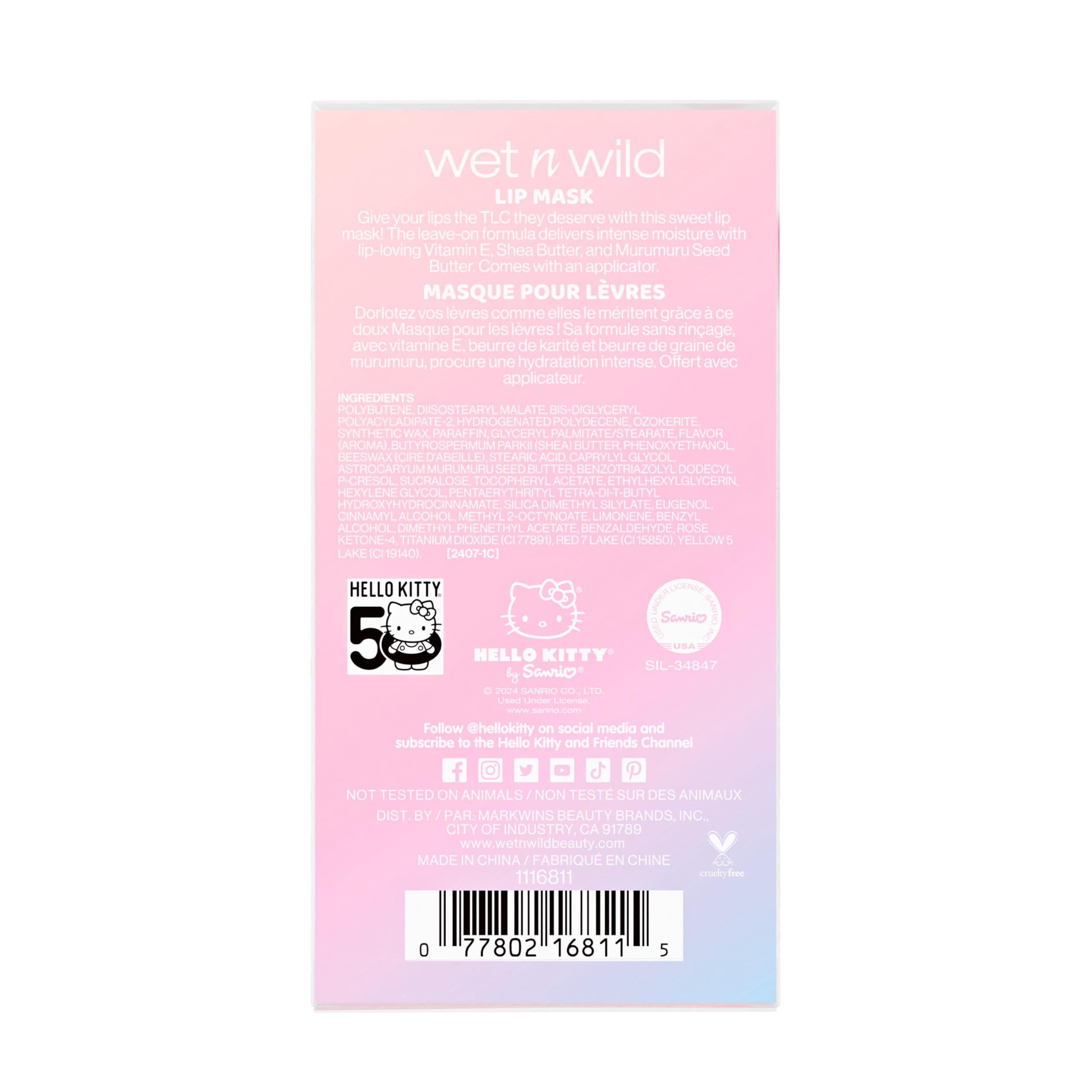 Foto 6 pulgar | Mascarilla Labial Spatula Duo Wet N Wild Hello Kitty Nourishing - Venta Internacional.