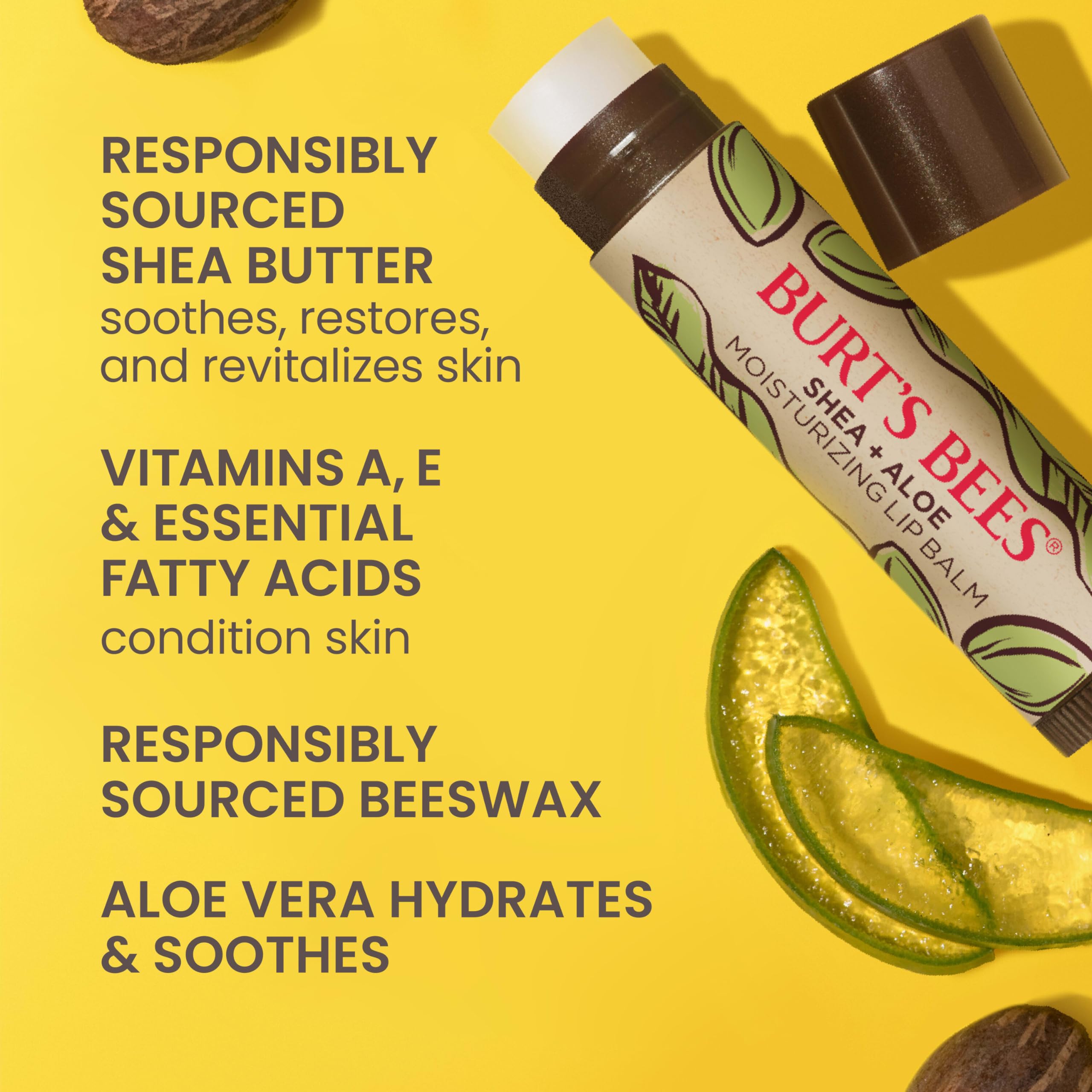 Foto 4 pulgar | Bálsamo Labial Burt's Bees Shea + Aloe Hidratante, Paquete De 4 - Venta Internacional.