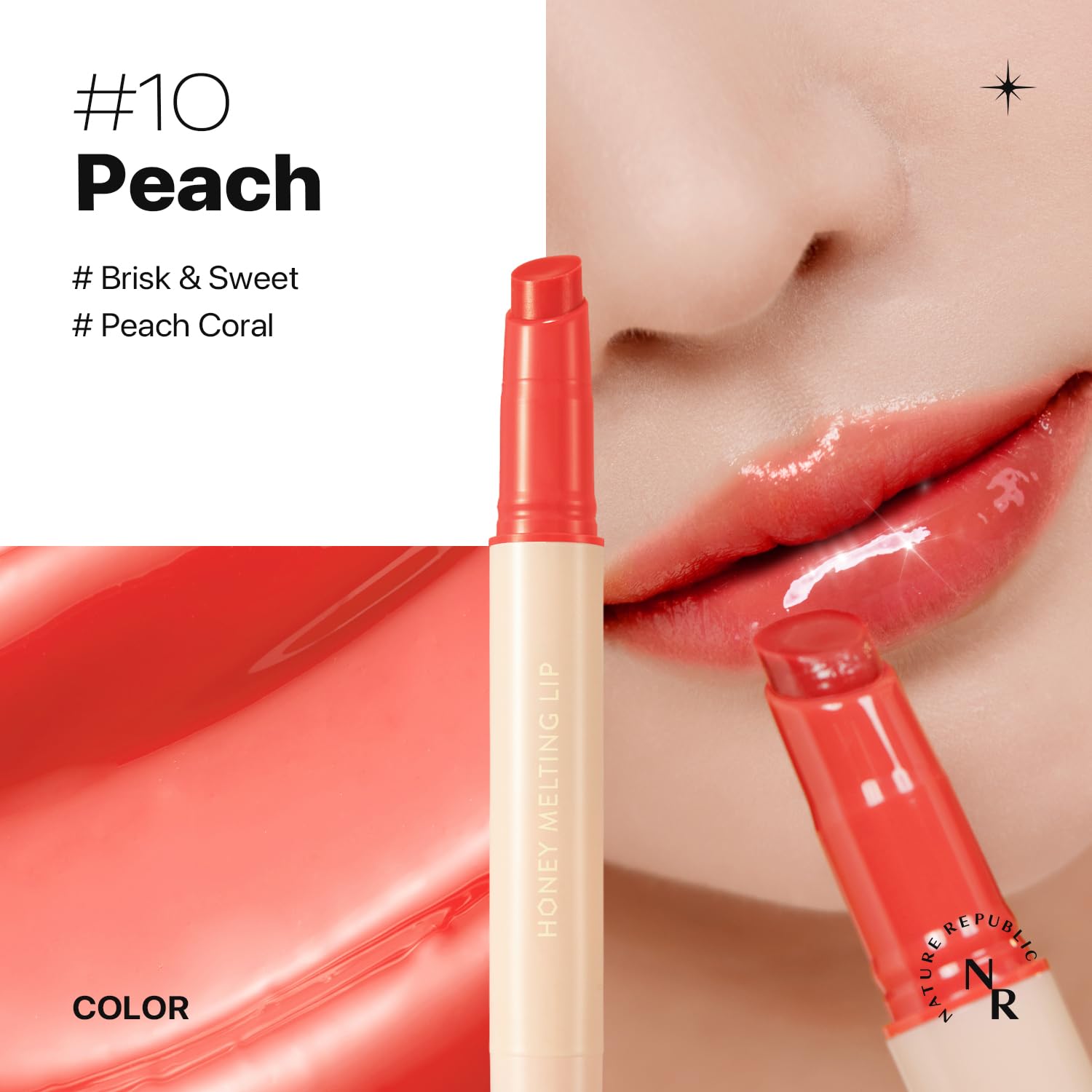 Foto 4 pulgar | Lip Plumper Nature Republic Honey Melting Lip 6-10 Melocotón - Venta Internacional.