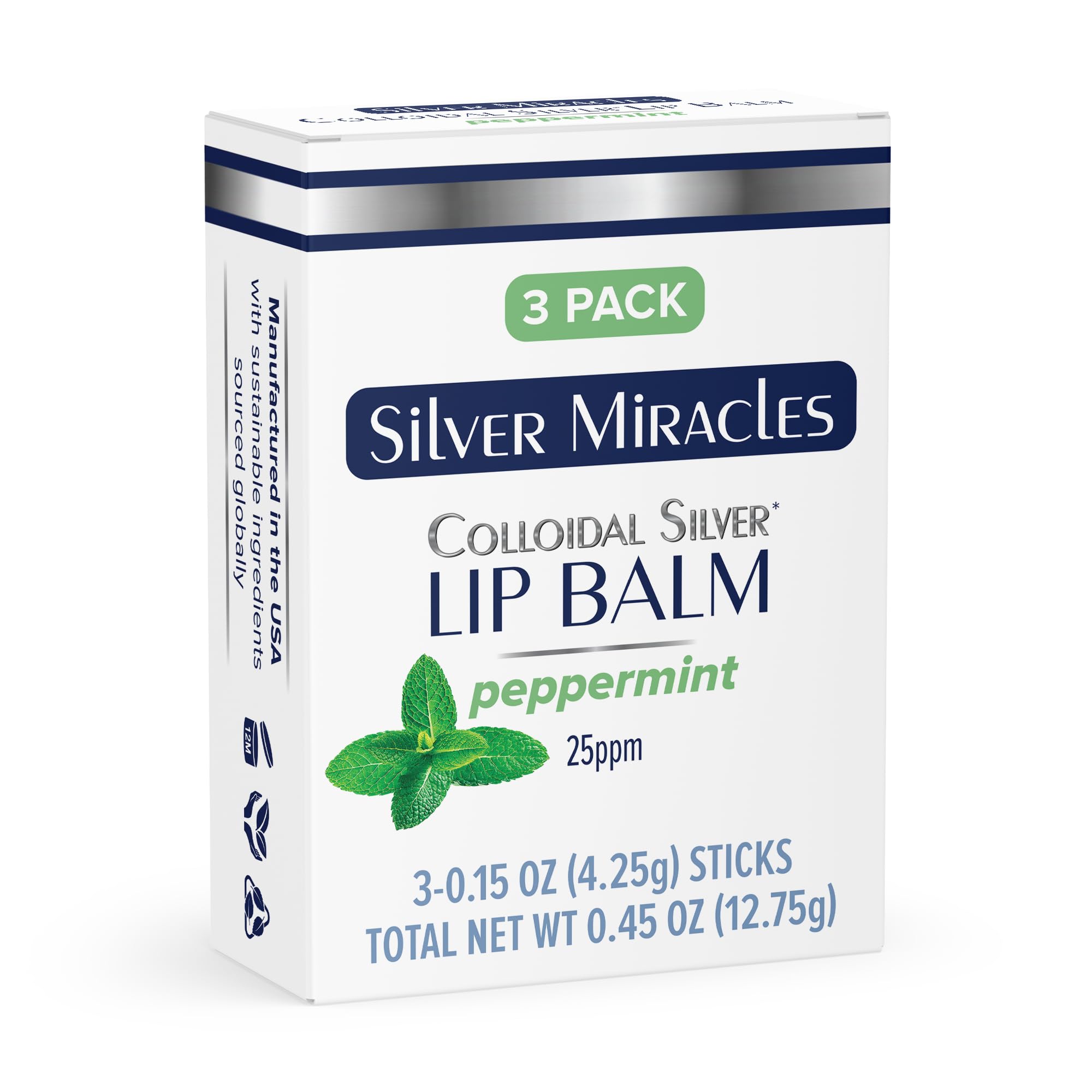 Foto 2 pulgar | Bálsamo Labial Silver Miracles Colloidal Silver, Paquete De 3 - Venta Internacional.