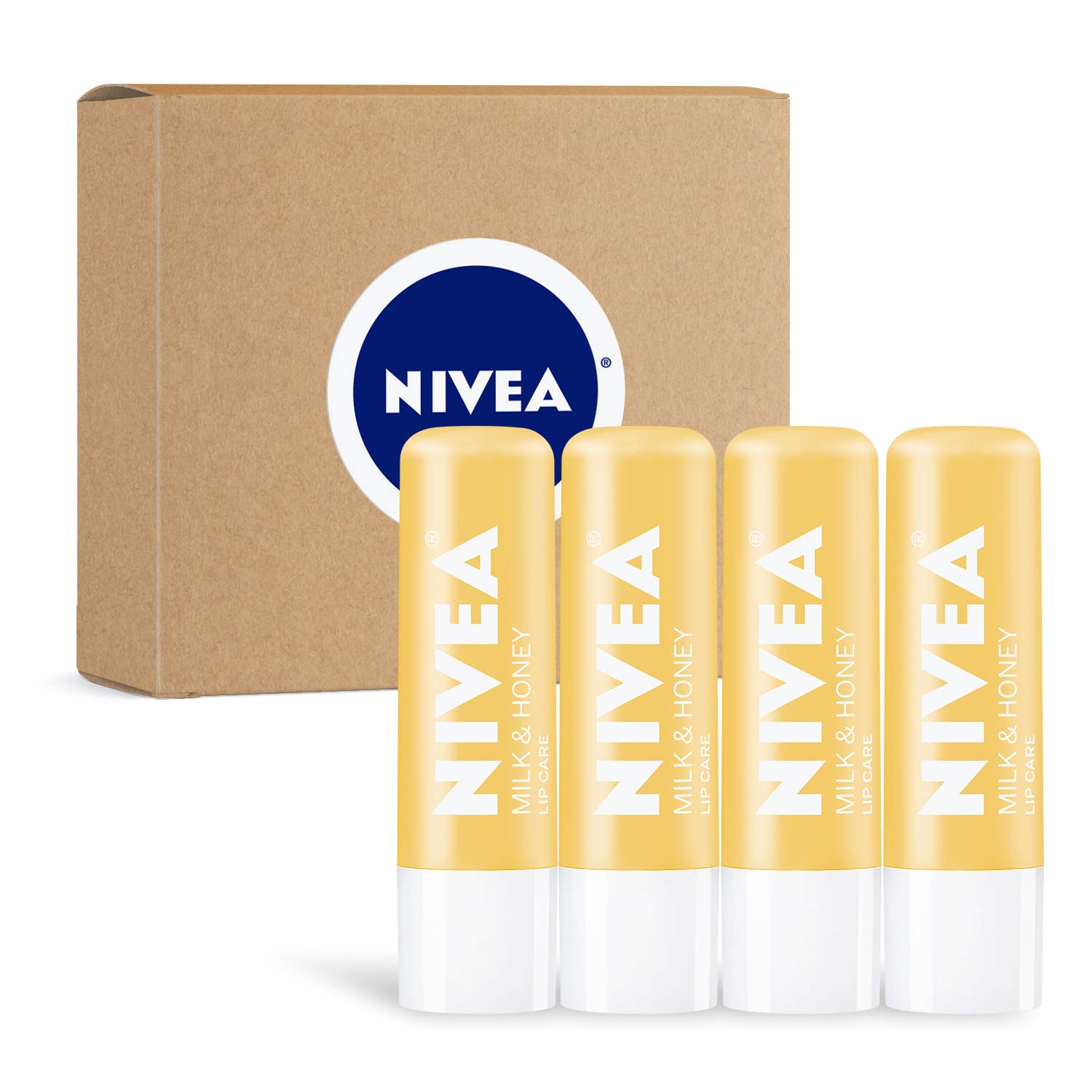 Bálsamo Labial Nivea De Leche Y Miel Con Manteca De Karité, 4 X 5 Ml - Venta Internacional.