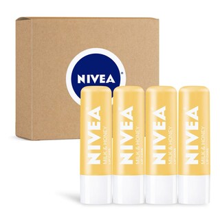 Foto 1 | Bálsamo Labial Nivea De Leche Y Miel Con Manteca De Karité, 4 X 5 Ml - Venta Internacional.