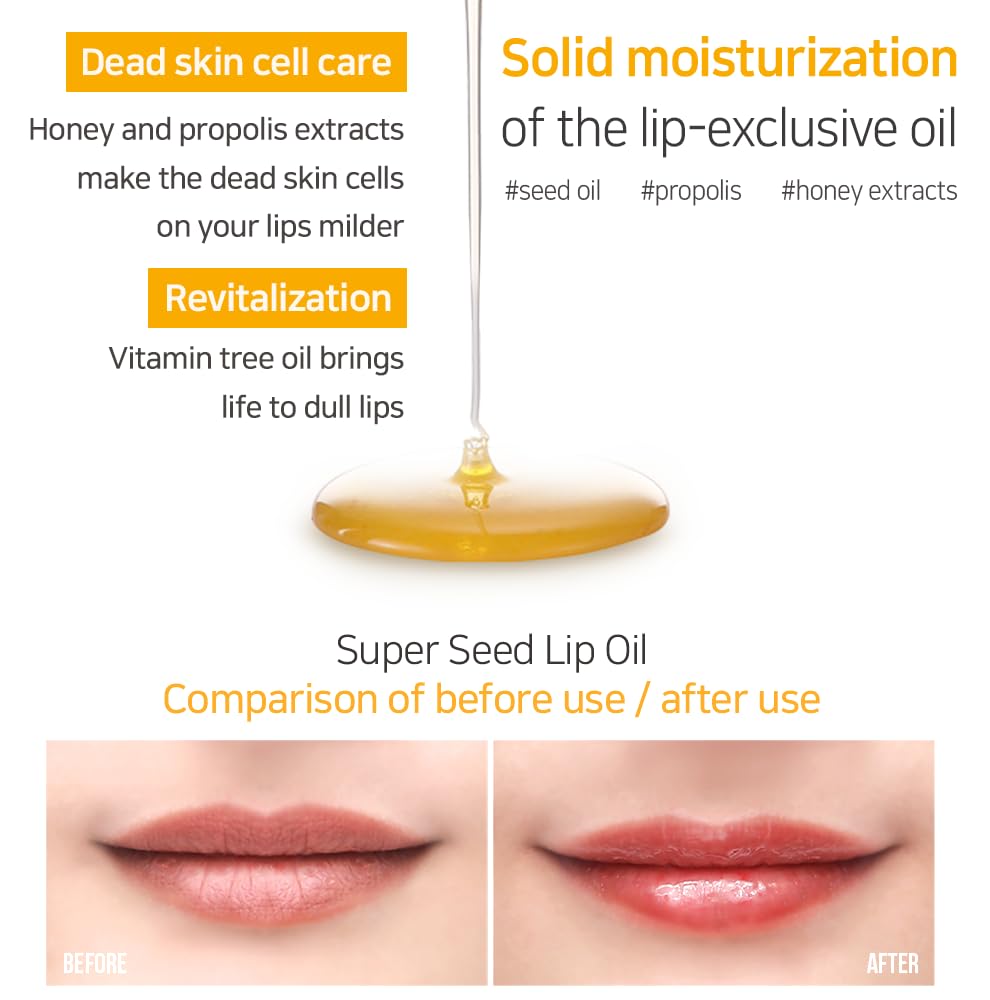 Foto 4 | Aceite Para Labios Petitfee Super Seed De Vidrio, Hidratante Y Nutritivo Para Labios, 3 Ml - Venta Internacional.