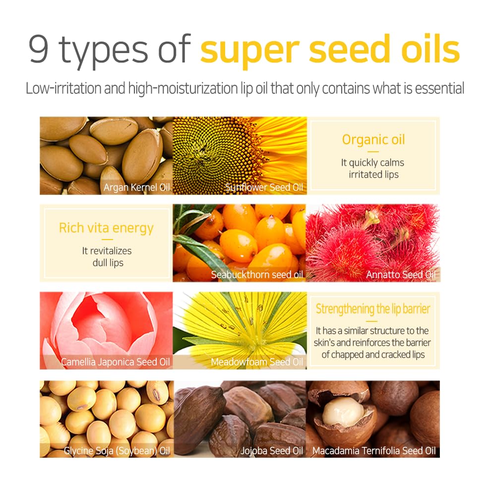 Foto 7 | Aceite Para Labios Petitfee Super Seed De Vidrio, Hidratante Y Nutritivo Para Labios, 3 Ml - Venta Internacional.