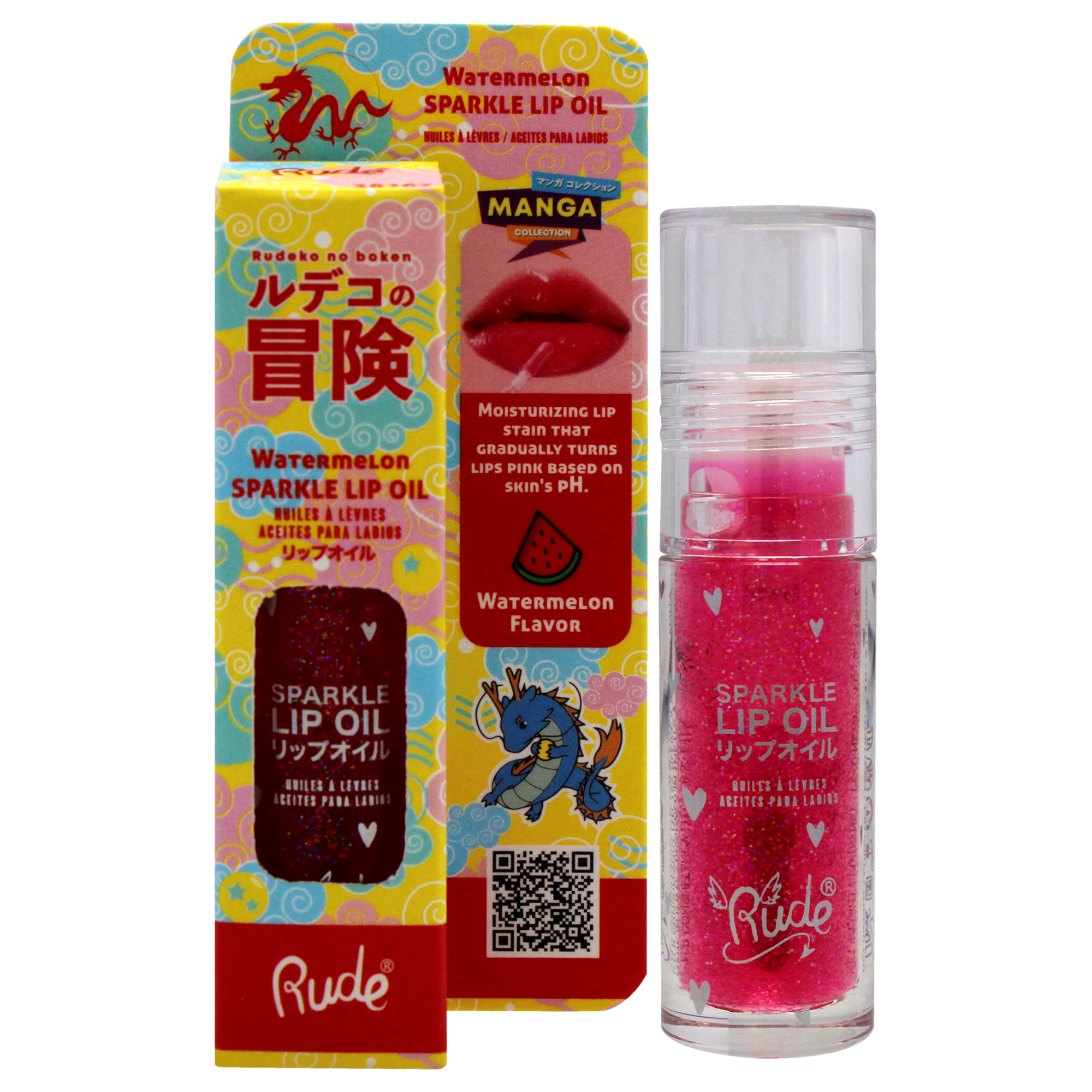 Aceite Labial Rude Cosmetics Manga Sparkle Sandía, 5 Ml - Venta Internacional.