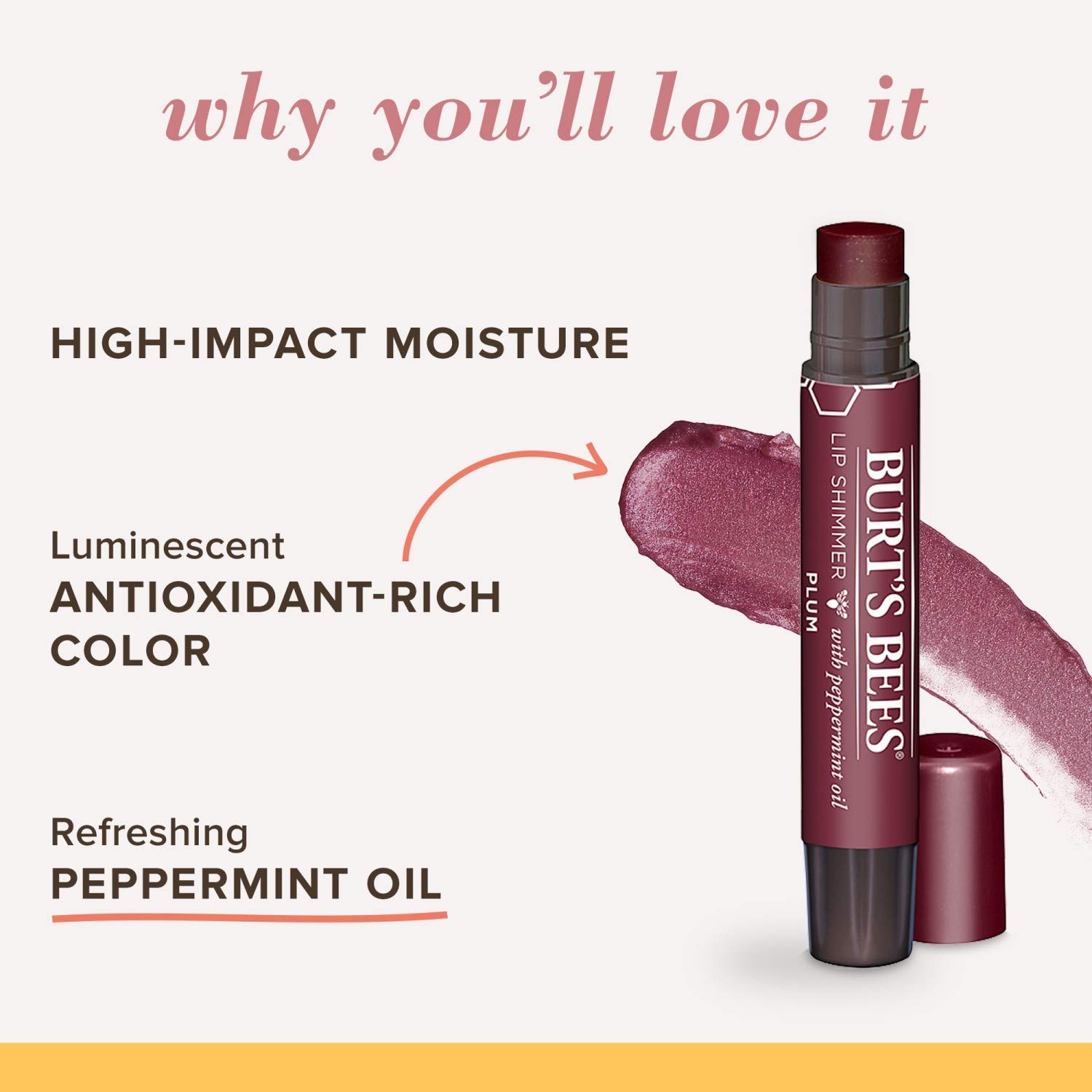 Foto 8 pulgar | Lip Shimmer Burt's Bees, 100% De Origen Natural, Color Ciruela, Paquete De 2 - Venta Internacional.