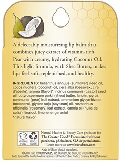 Foto 7 | Bálsamo Labial Burt's Bees Coconut & Pear 100% Natural X4 - Venta Internacional.