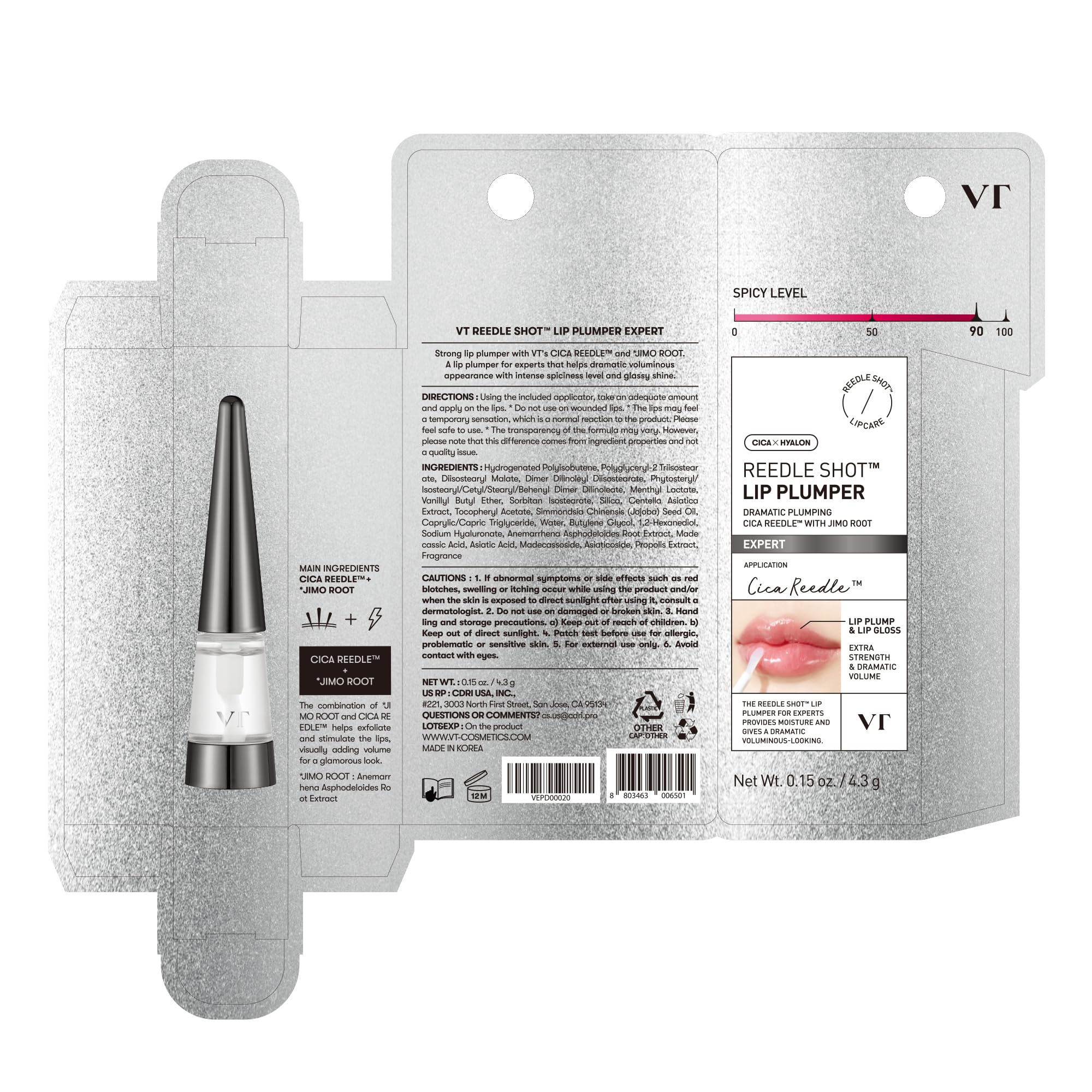 Foto 7 | Lip Plumper Vt Cosmetics Reedle Shot  4 3 G De Ácido Hialurónico - Venta Internacional.