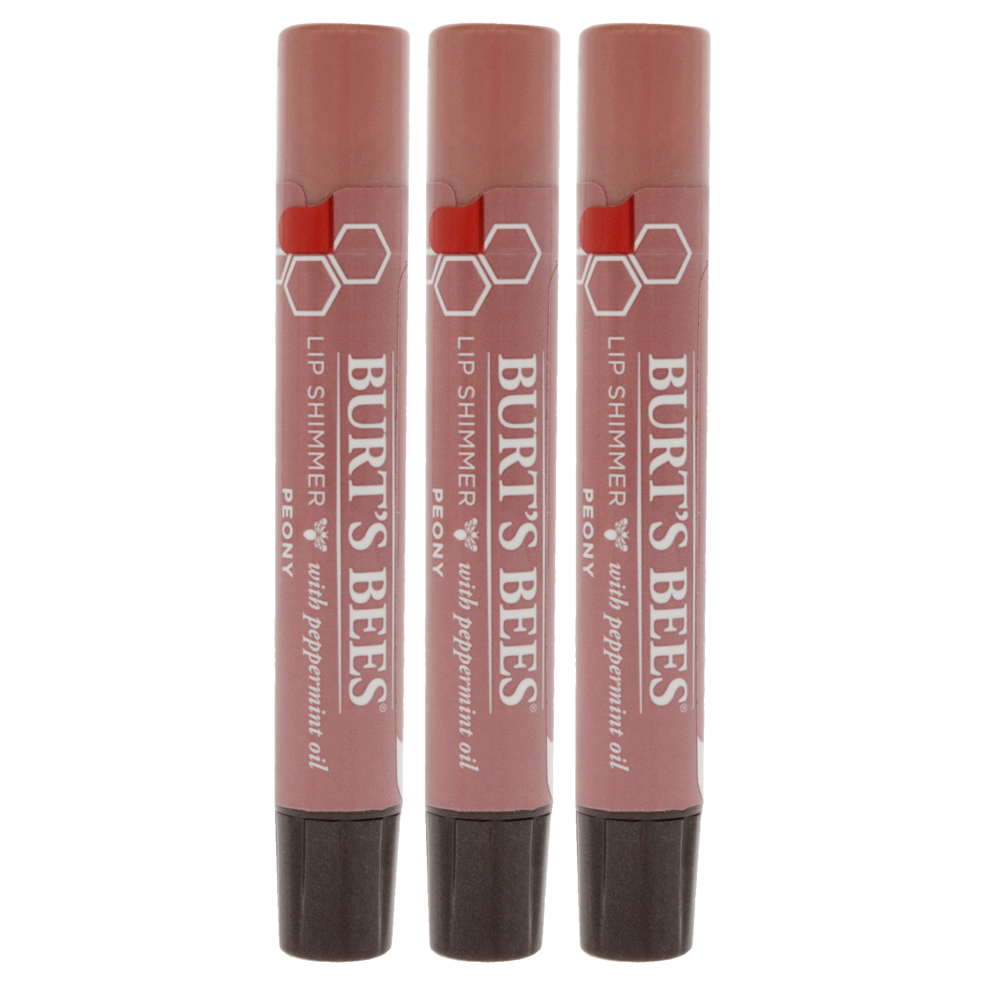 Peonía Lip Shimmer Burts Bees  Paquete De 3 - Venta Internacional.
