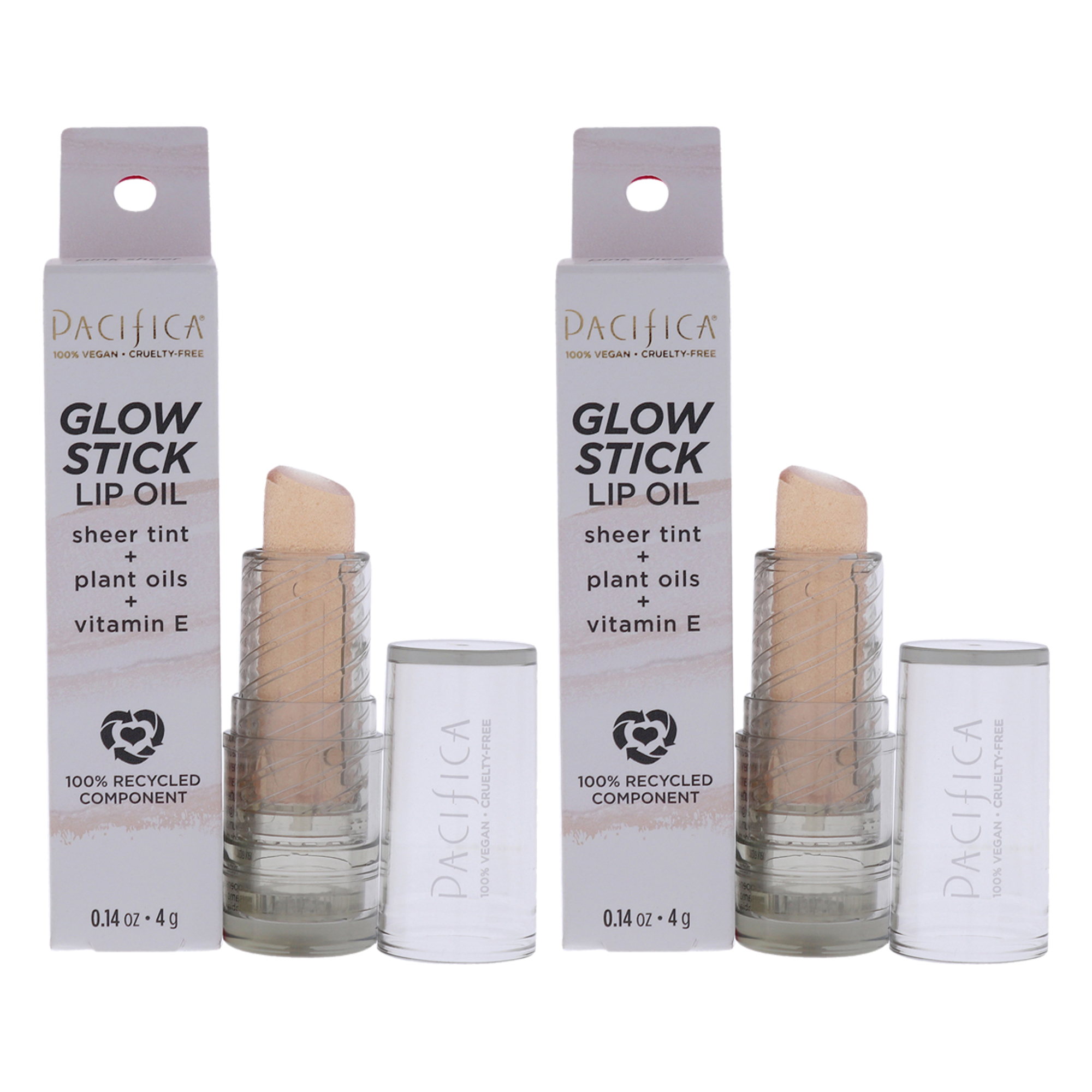 Aceite Labial Glow Stick Pacifica Pink Sheer  Paquete De 2 - Venta Internacional.