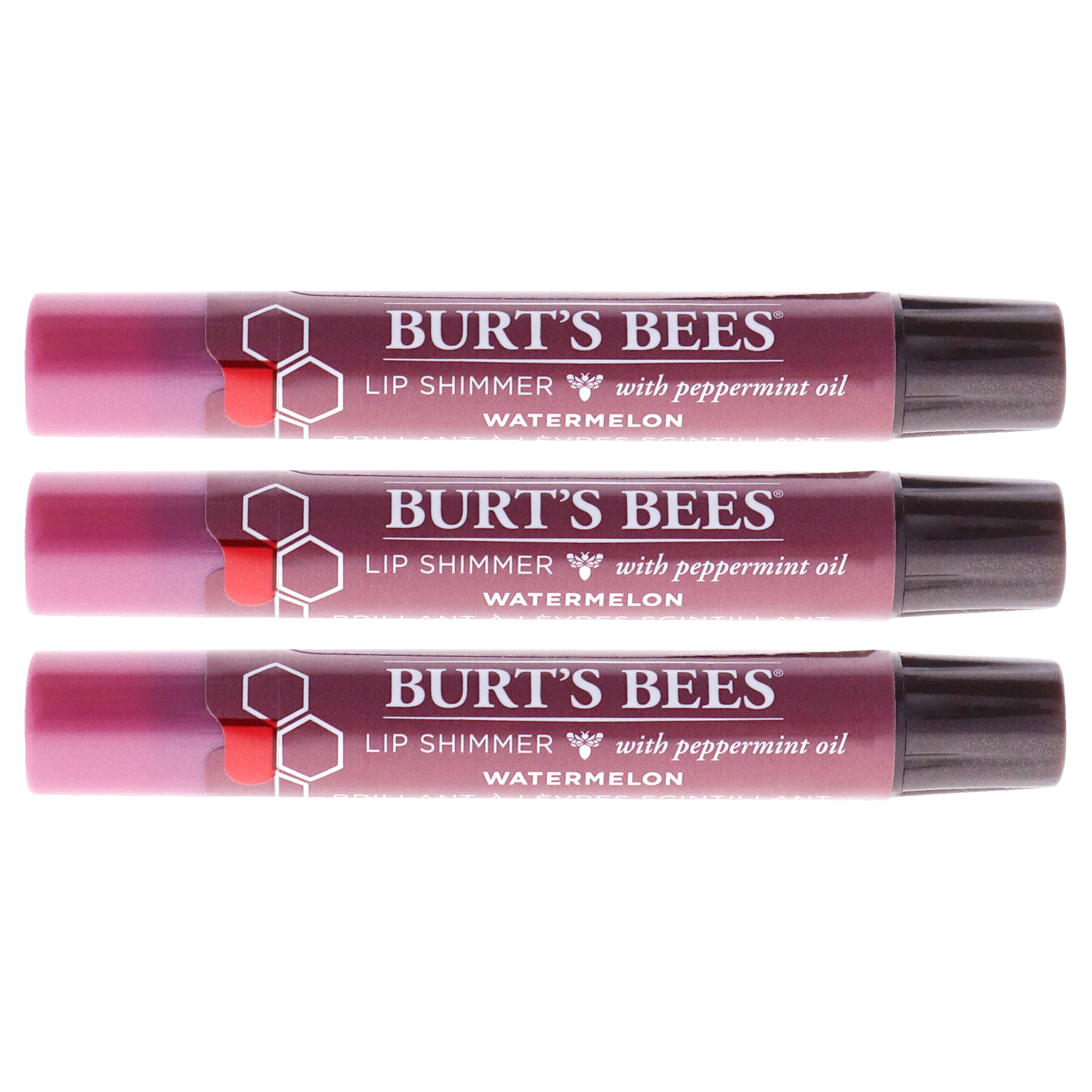 Sandía Lip Shimmer Burts Bees  Paquete De 3 - Venta Internacional.
