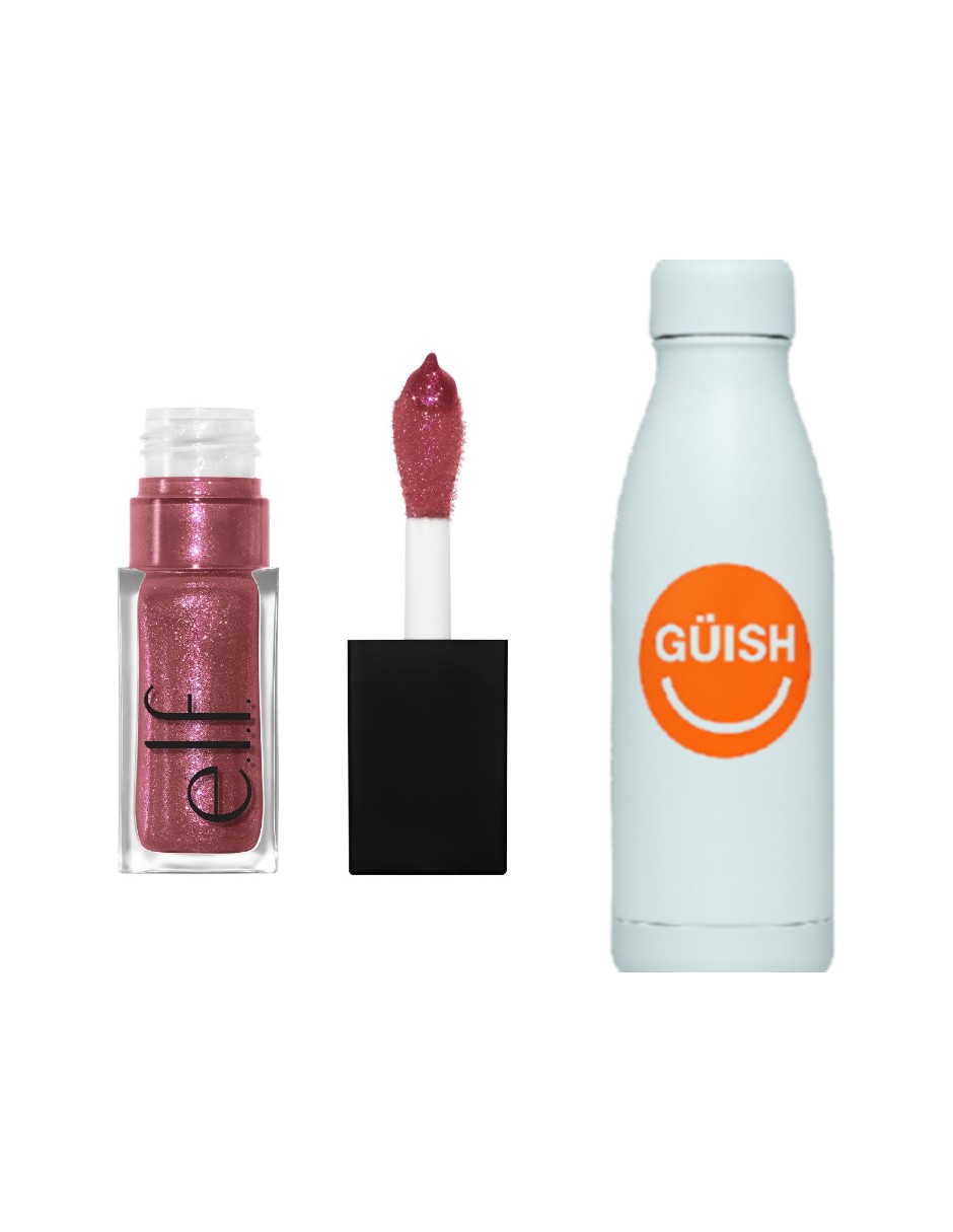 Glow Reviver Lip Oil Glimmer Divine Wine - Berry + Pink Pearl E.l.f. + Gratis Termo Güish De Regalo