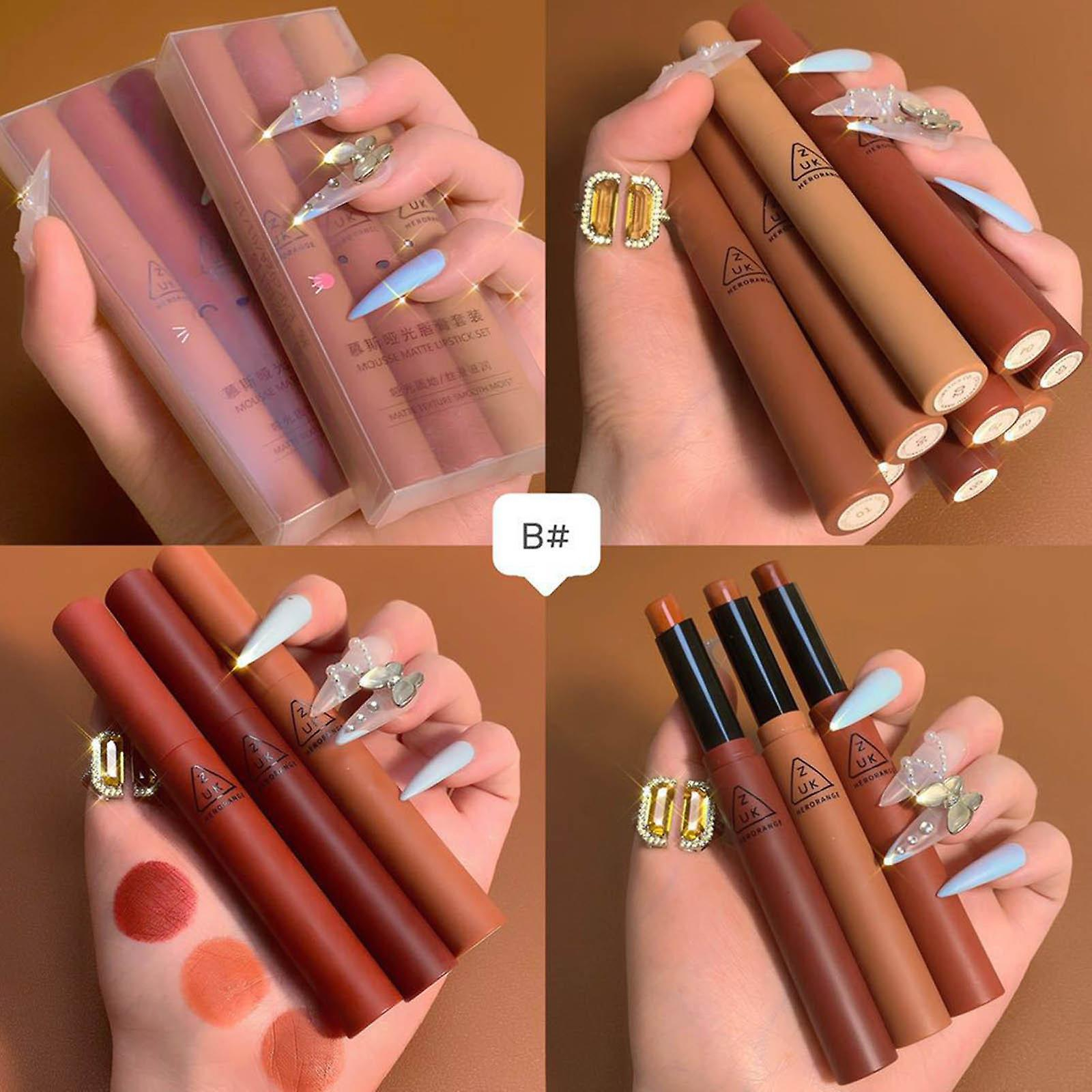 Foto 3 pulgar | Set De Pintalabios Huoguo Glaze Lip Glaze Matte De 3 Colores - Venta Internacional.