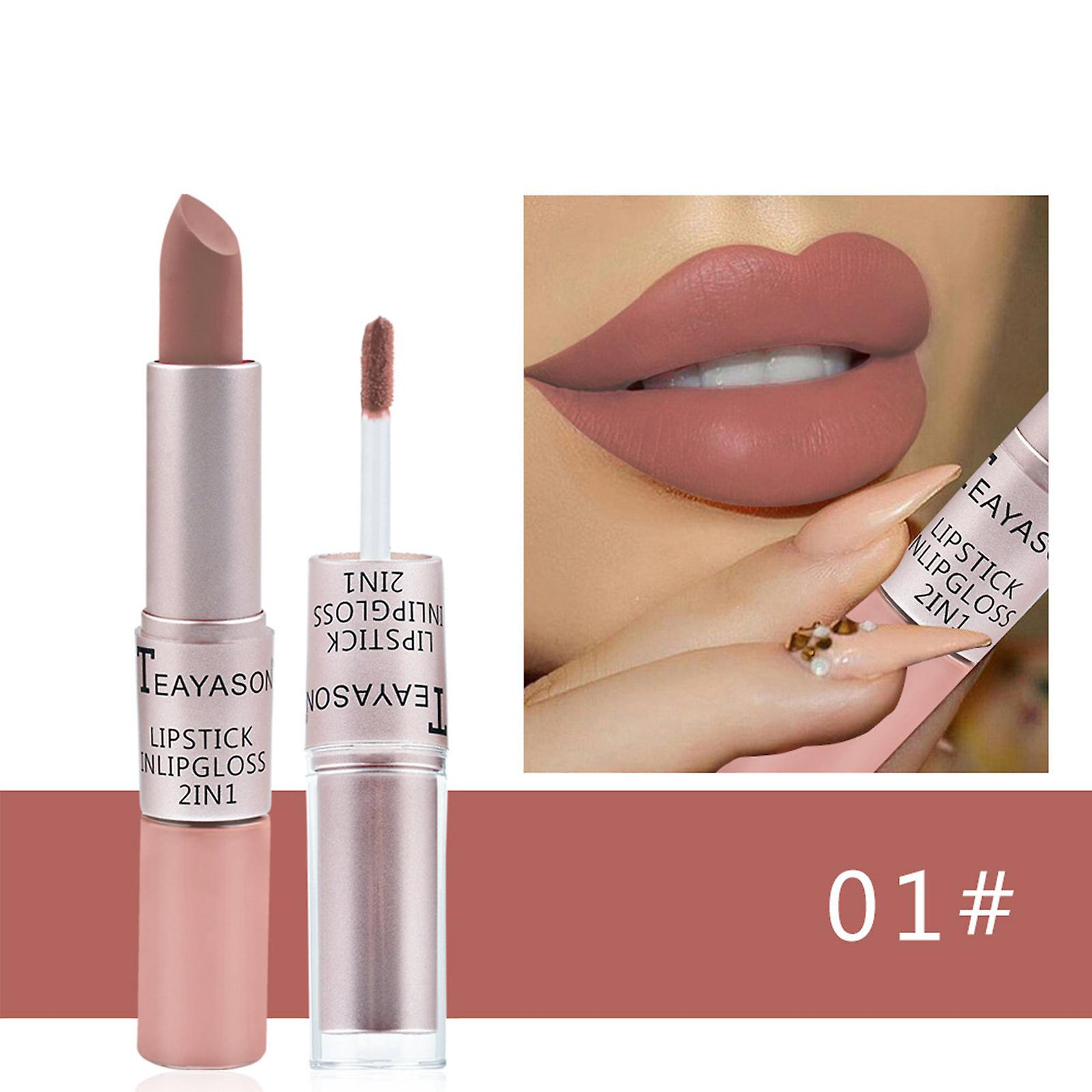 Foto 3 pulgar | Brillo De Labios Mate Mate De Doble Cabezal De 12 Colores Lipstick Huoguo - Venta Internacional.