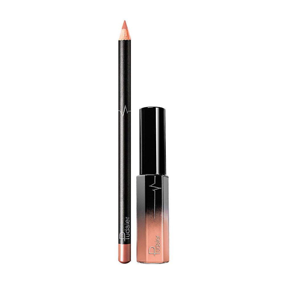 Foto 2 pulgar | Set De Brillo De Labios Huoguo  Duradero  Impermeable  Mate Con Delineador De Labios - Venta Internacional.