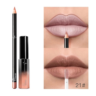 Foto 2 | Set De Brillo De Labios Huoguo Duradero Impermeable Mate Con Delineador De Labios - Venta Internacional.