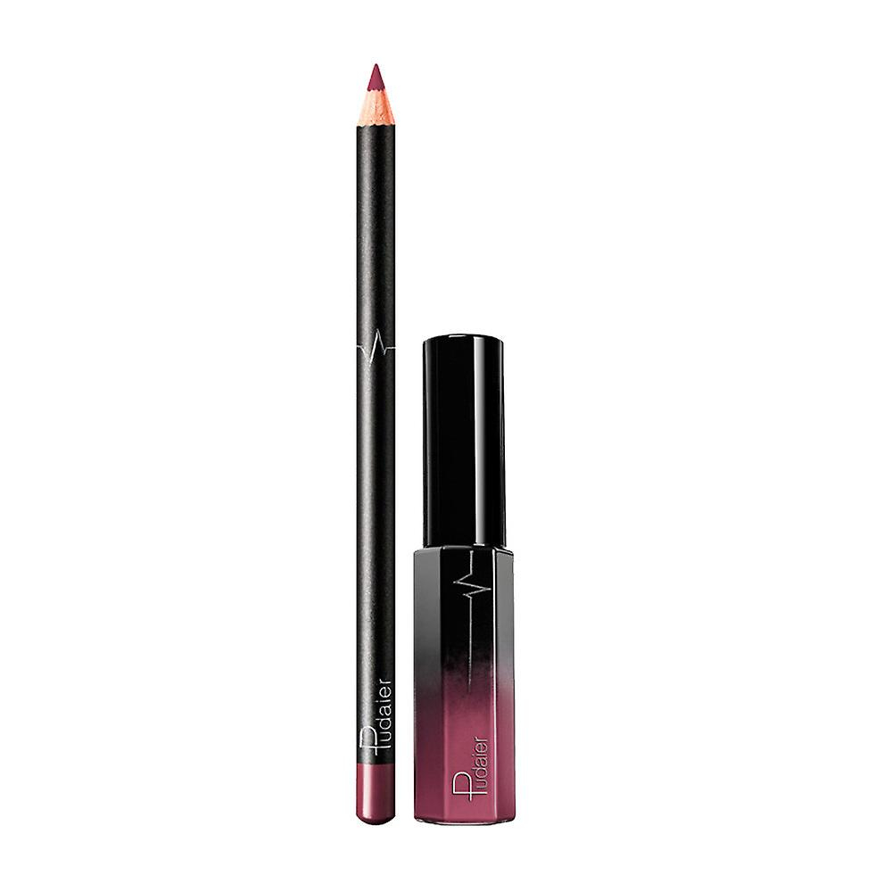 Foto 2 pulgar | Set De Brillo De Labios Huoguo  Duradero  Impermeable  Mate Con Delineador De Labios - Venta Internacional.