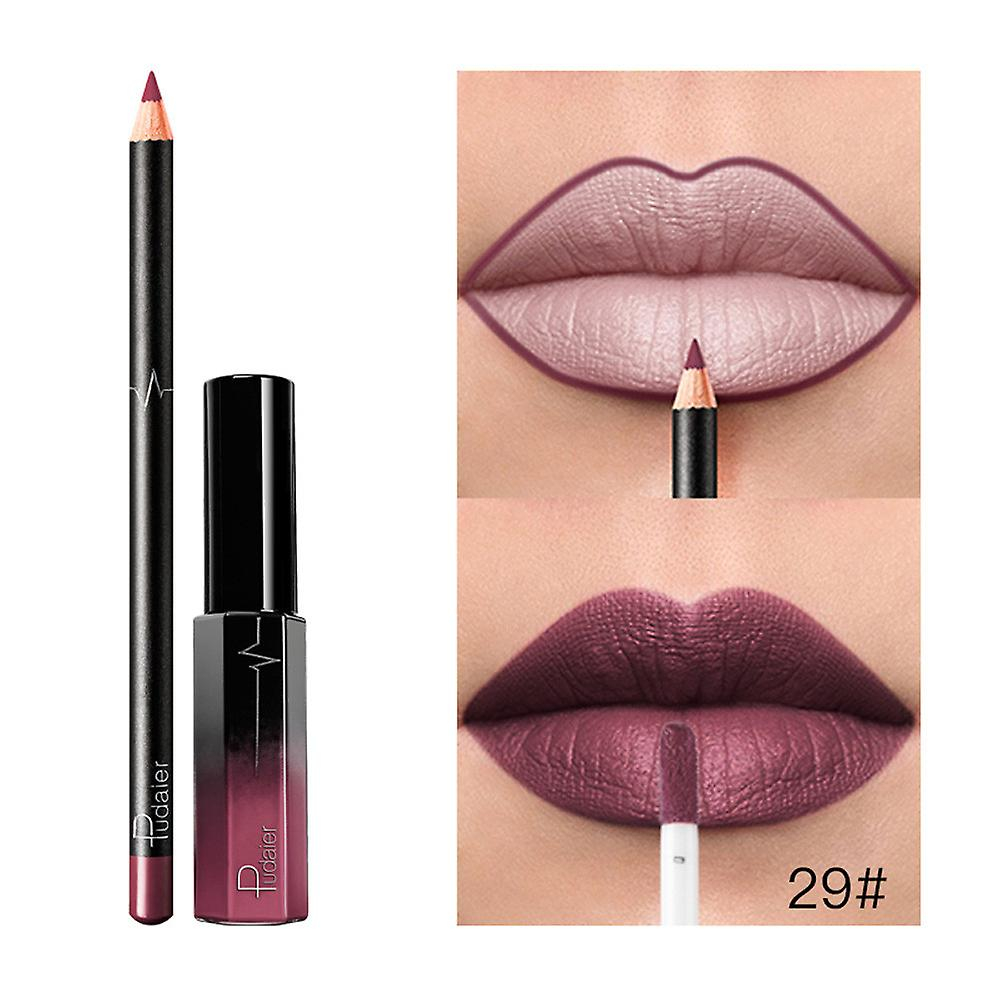 Foto 2 | Set De Brillo De Labios Huoguo  Duradero  Impermeable  Mate Con Delineador De Labios - Venta Internacional.