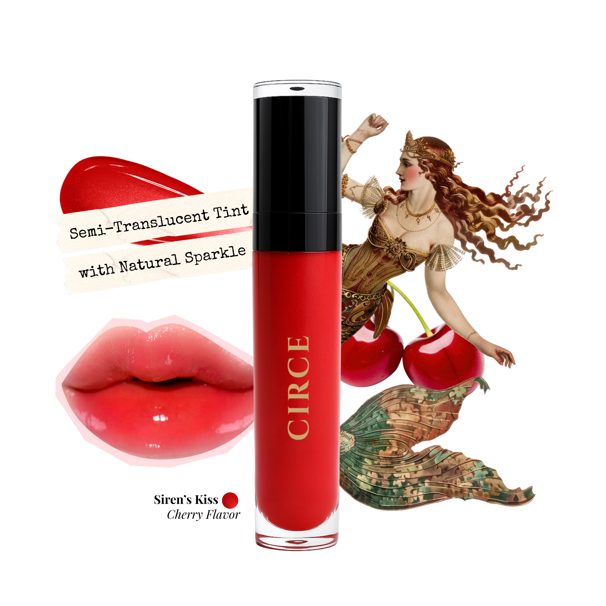 Foto 2 | Brillo De Labios Circe Boutique Siren's Kiss Starlit Lip Glow Cherry - Venta Internacional.