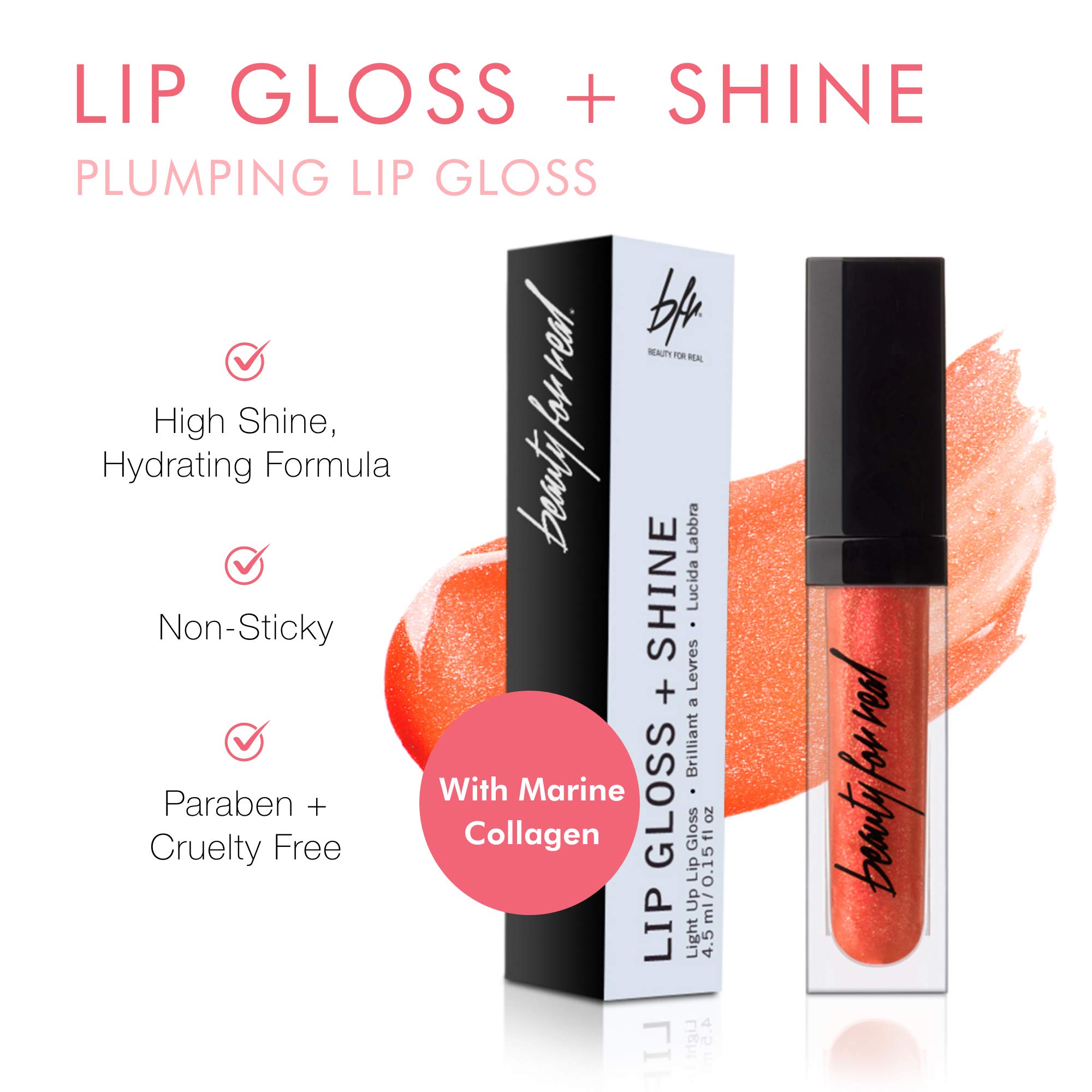 Foto 2 | Brillo De Labios Beauty For Real Orange Rush De 4 4 Ml Con Colágeno Marino - Venta Internacional.