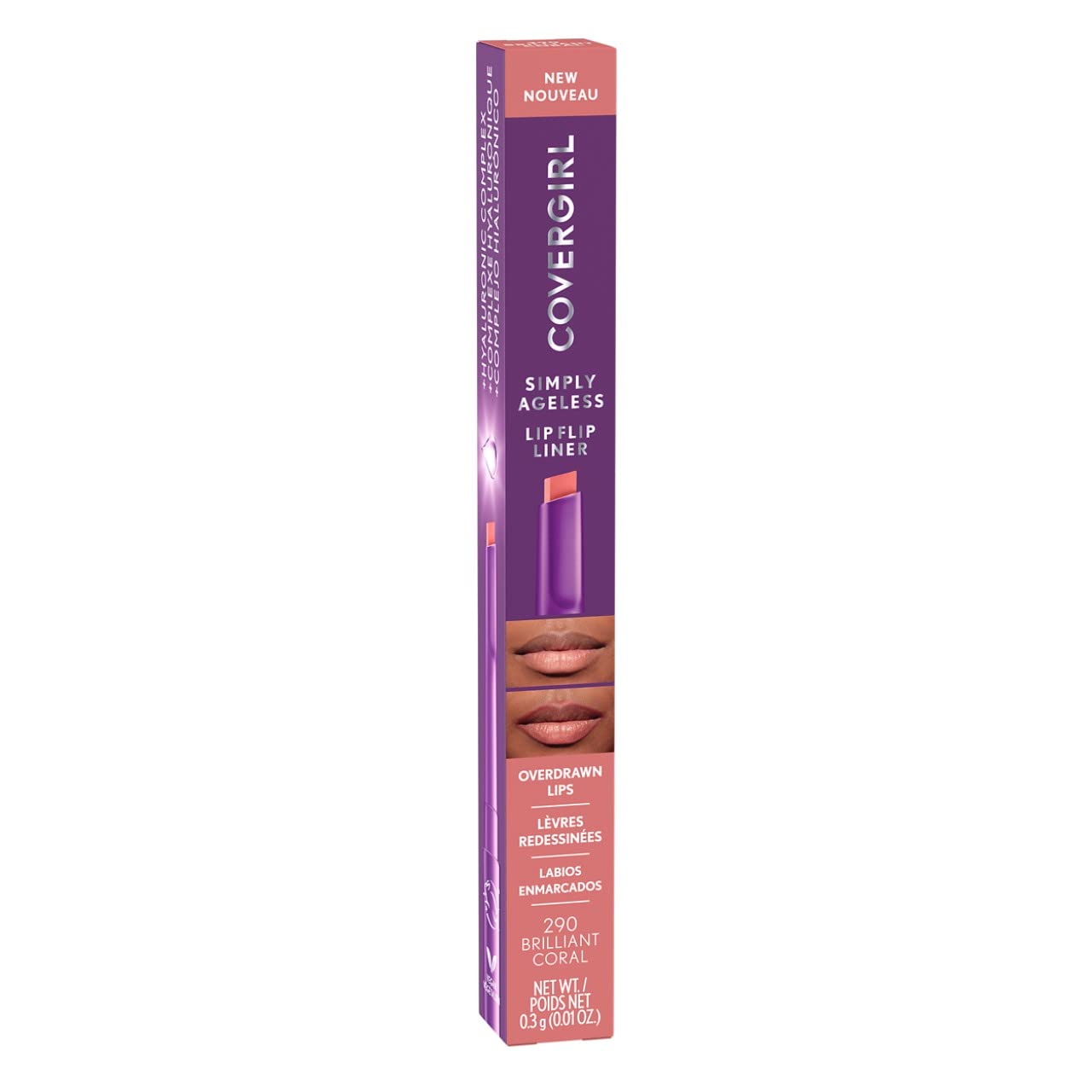 Foto 3 pulgar | Delineador De Labios Covergirl Simply Ageless Brilliant Coral - Venta Internacional.