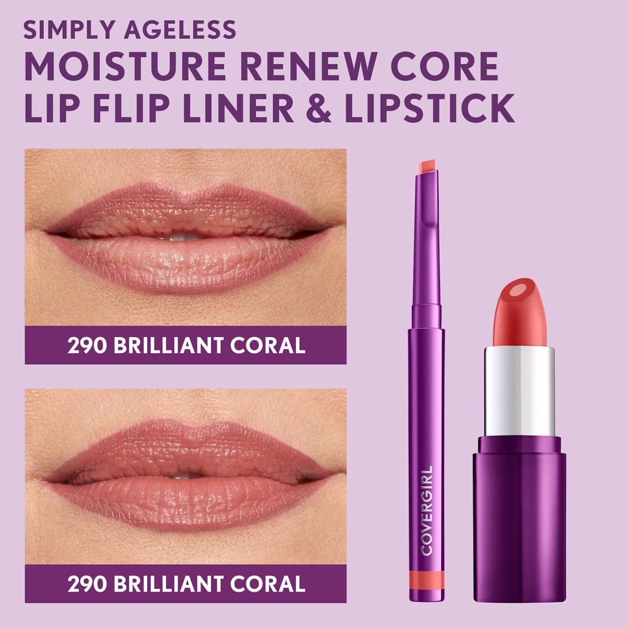 Foto 6 pulgar | Delineador De Labios Covergirl Simply Ageless Brilliant Coral - Venta Internacional.