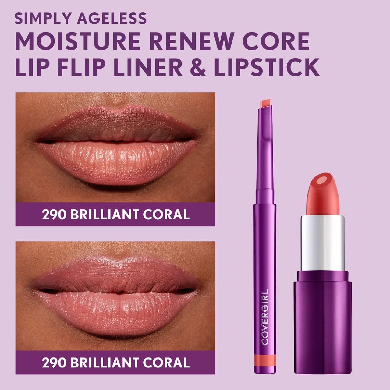 Foto 7 pulgar | Delineador De Labios Covergirl Simply Ageless Brilliant Coral - Venta Internacional.