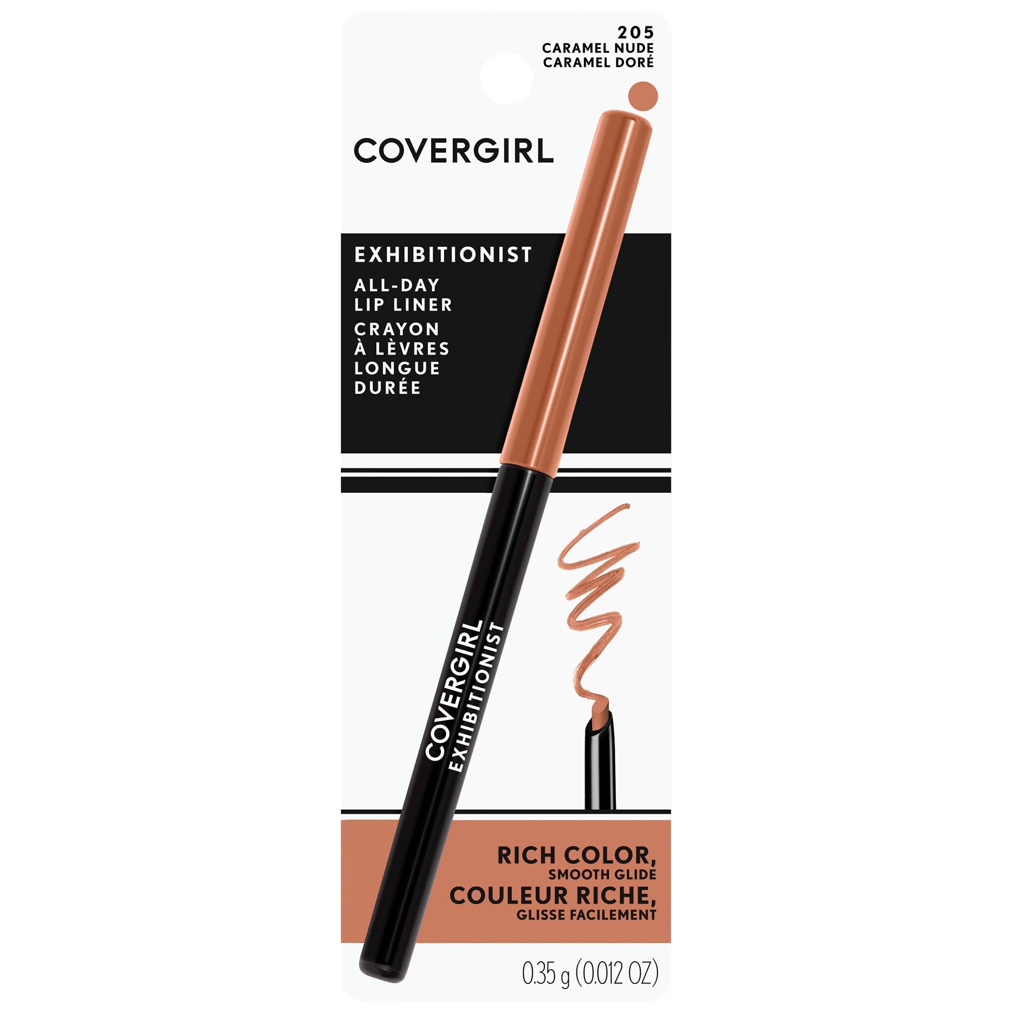 Foto 7 pulgar | Delineador De Labios Covergirl Exhibitionist Caramel Nude 205 0.35 Ml - Venta Internacional.