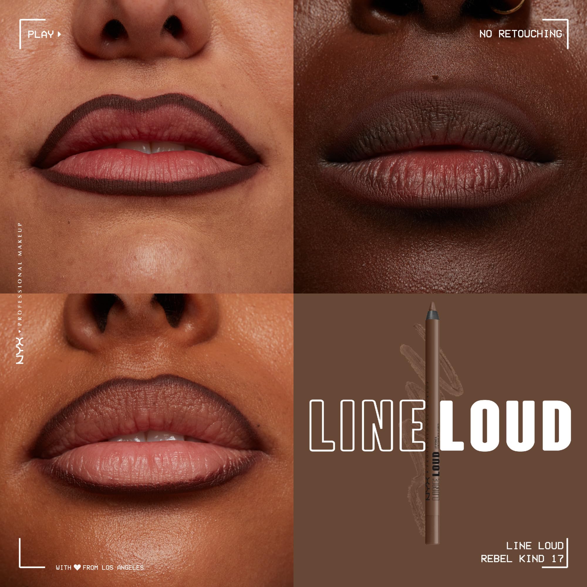 Foto 3 pulgar | Delineador De Labios Nyx Professional Makeup Line Loud Rebel Kind - Venta Internacional.