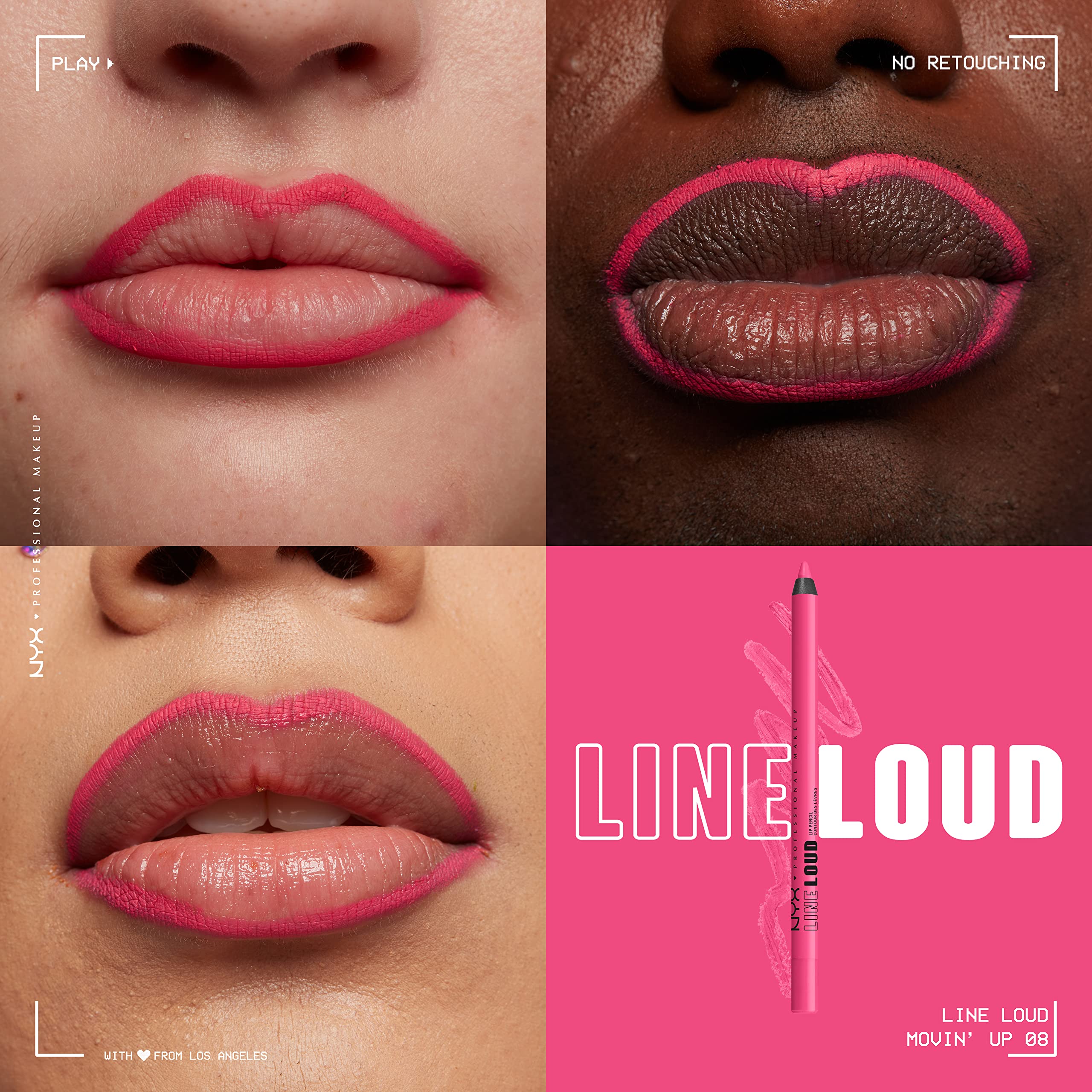 Foto 4 pulgar | Delineador De Labios Nyx Professional Makeup Line Loud Movin' Up Pink - Venta Internacional.