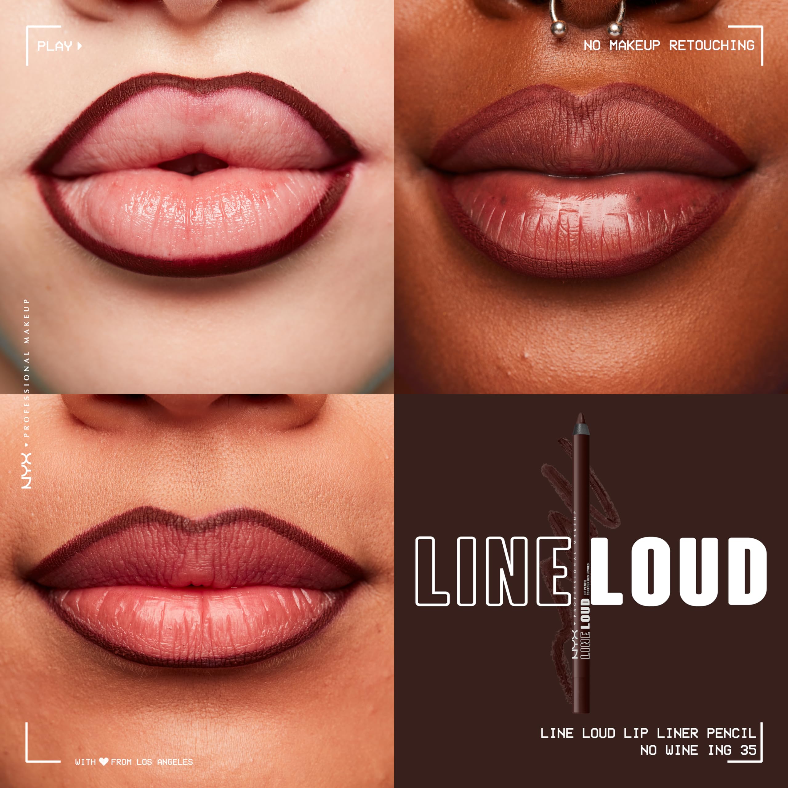 Foto 4 pulgar | Delineador De Labios Nyx Professional Makeup Line Loud Ten Out Ten - Venta Internacional.