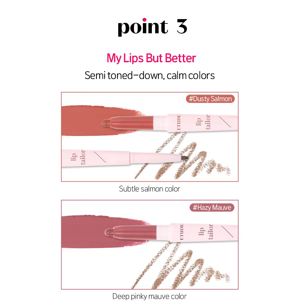 Foto 5 | Lápiz De Labios Etude Lip Tailor Hazy Mauve Con Delineador Incorporado 0,8 G - Venta Internacional.