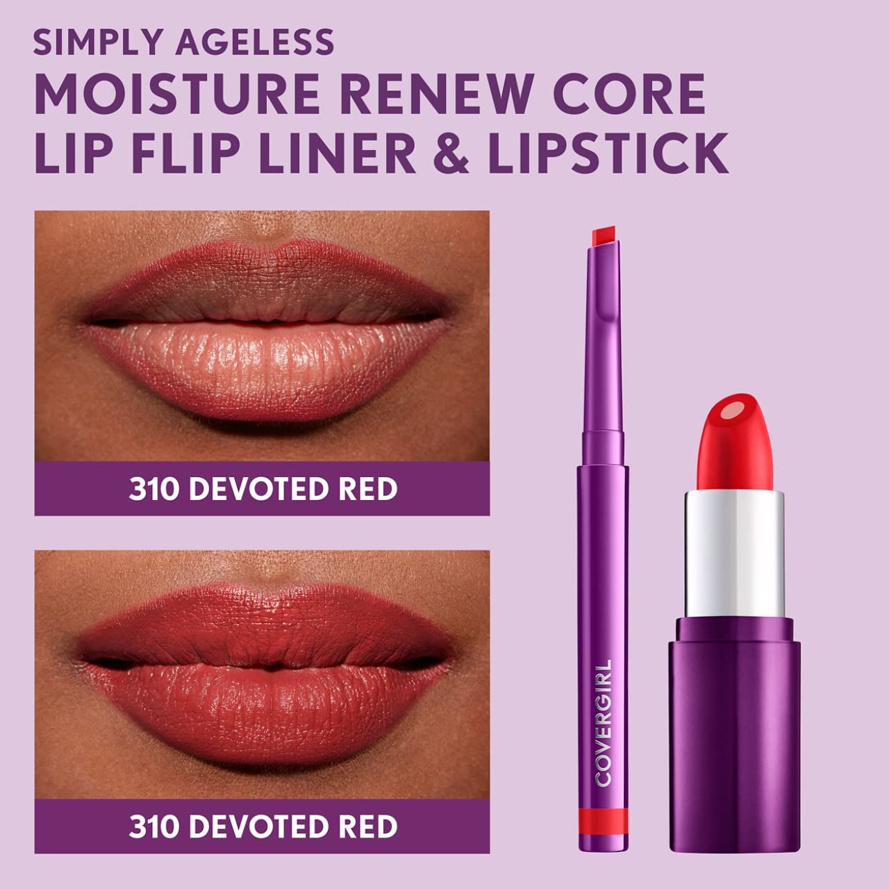 Foto 7 pulgar | Delineador De Labios Covergirl Simply Ageless Devoted Red, Paquete De 4 Unidades - Venta Internacional.