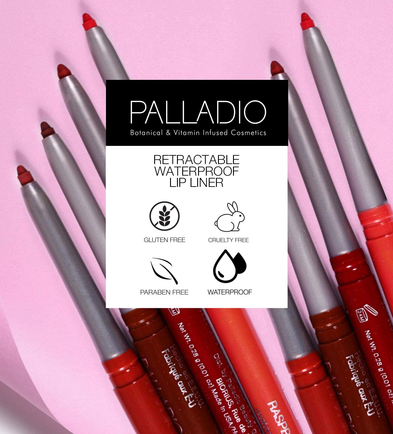 Foto 8 pulgar | Delineador De Labios Palladio Retráctil, Impermeable, De Alta Pigmentación, Color Ciruela - Venta Internacional.