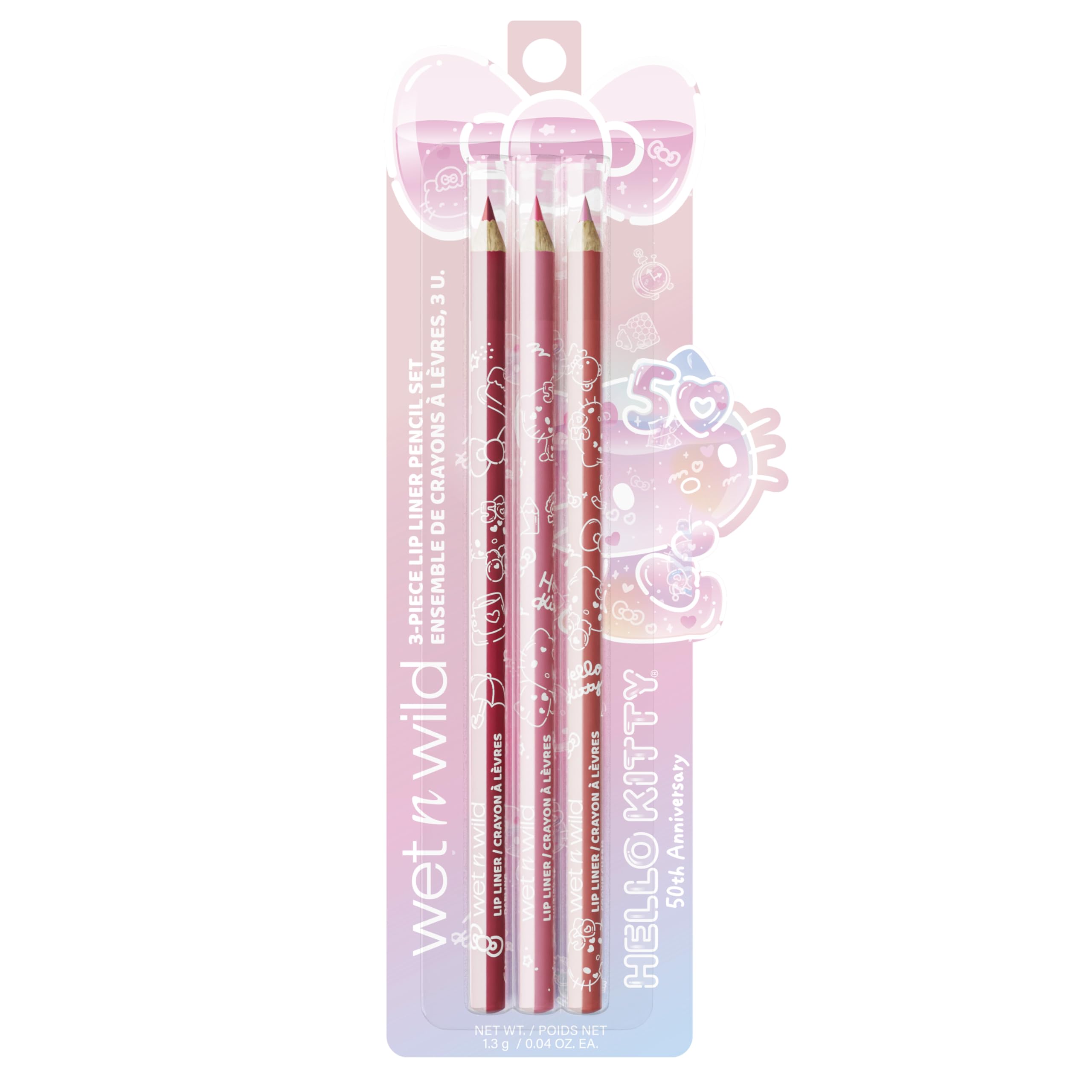 Foto 4 pulgar | Set De Lápices Delineadores De Labios Wet N Wild Hello Kitty De 3 Piezas - Venta Internacional.