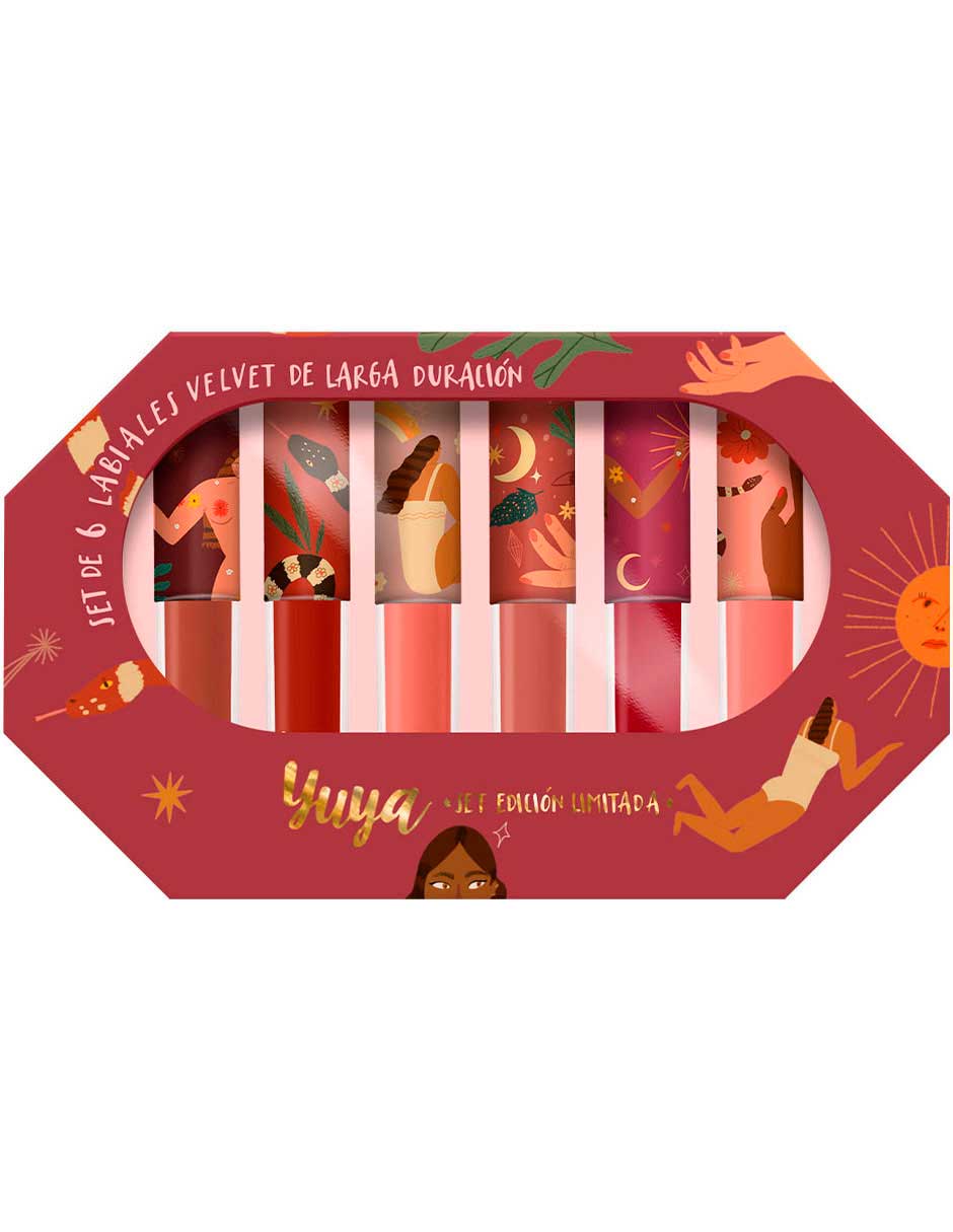 Pack 6 Labiales Yuya Velvet Edición Limitada $450